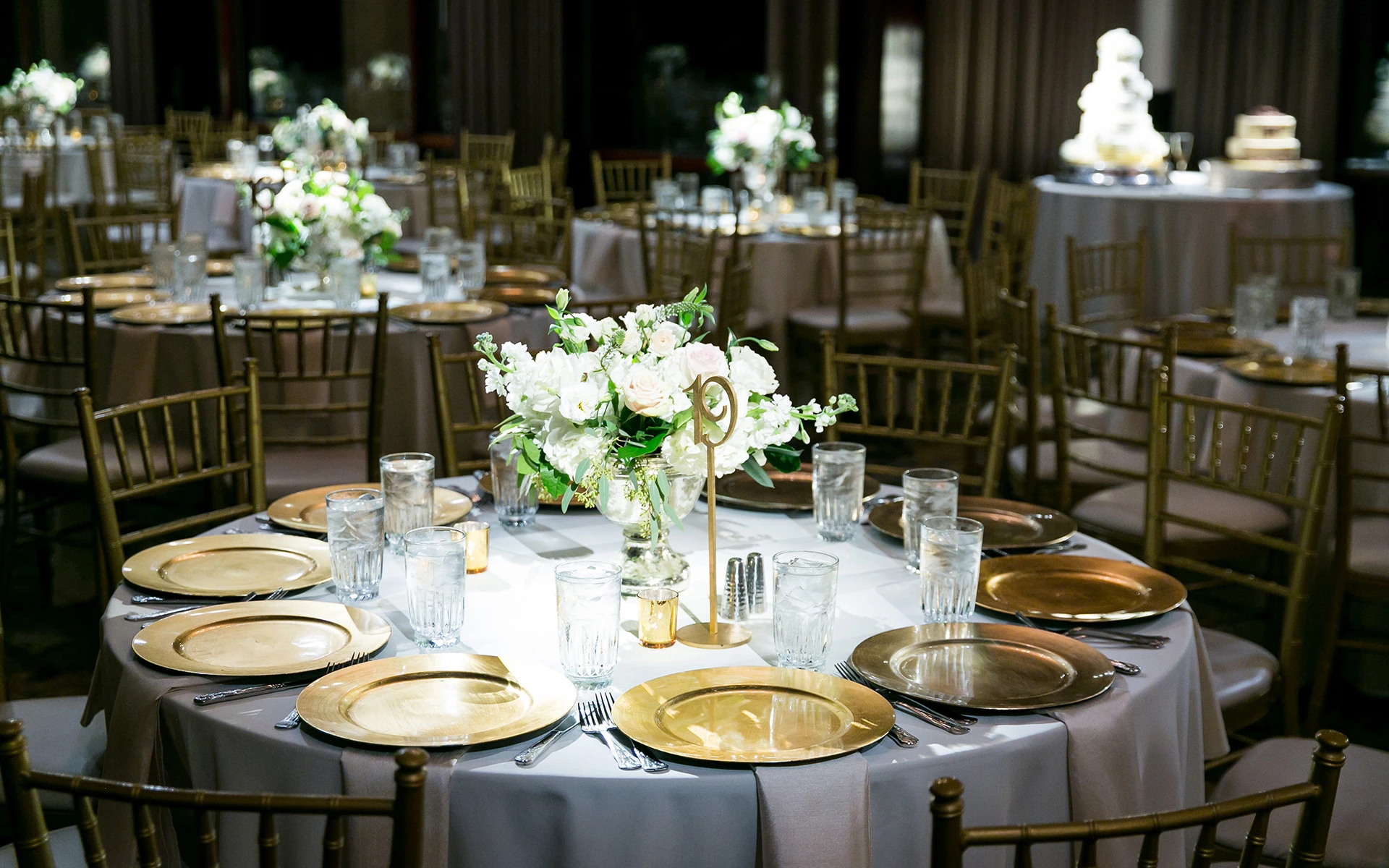 private event table at country club