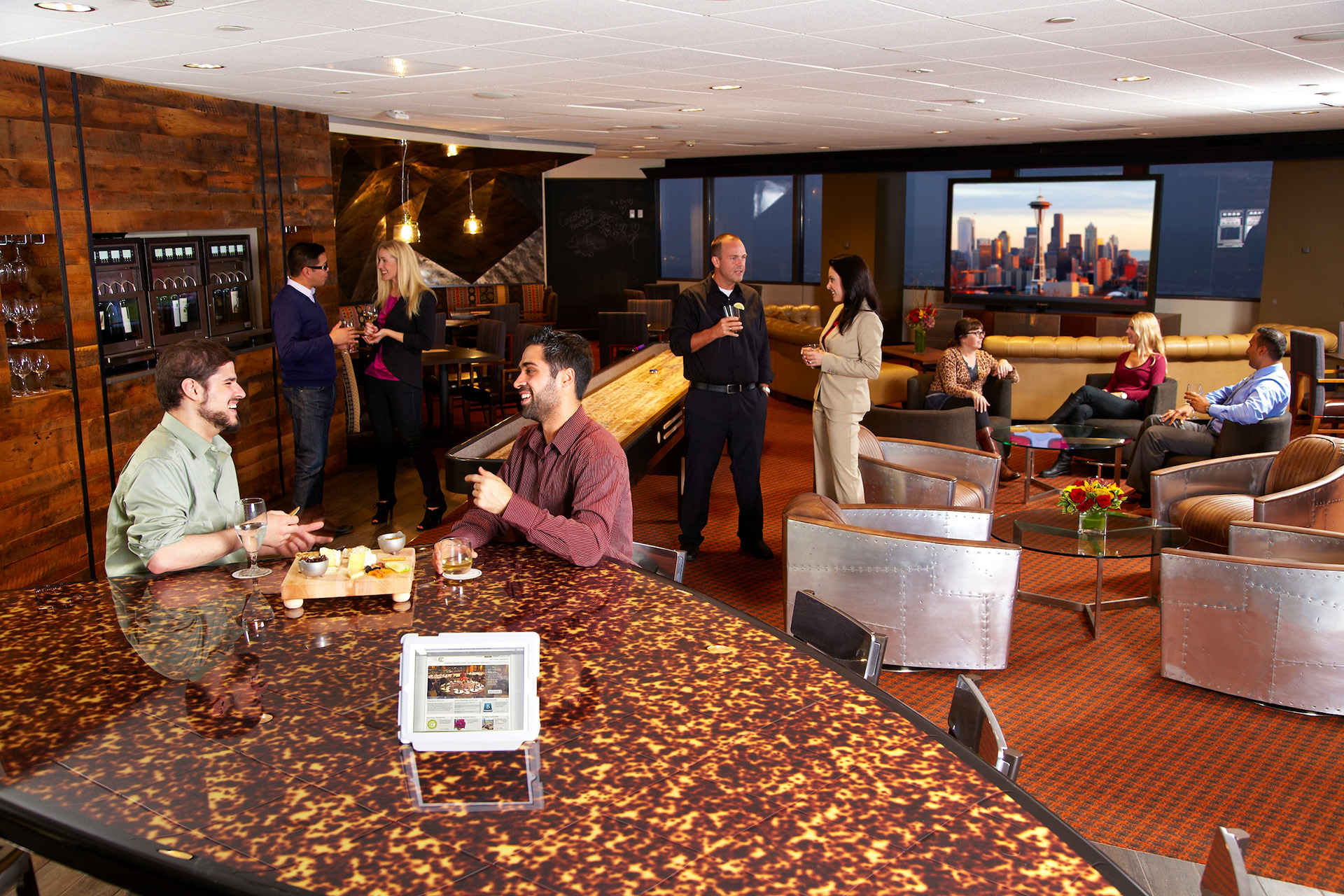 Columbia Tower Club - Members in Media Room