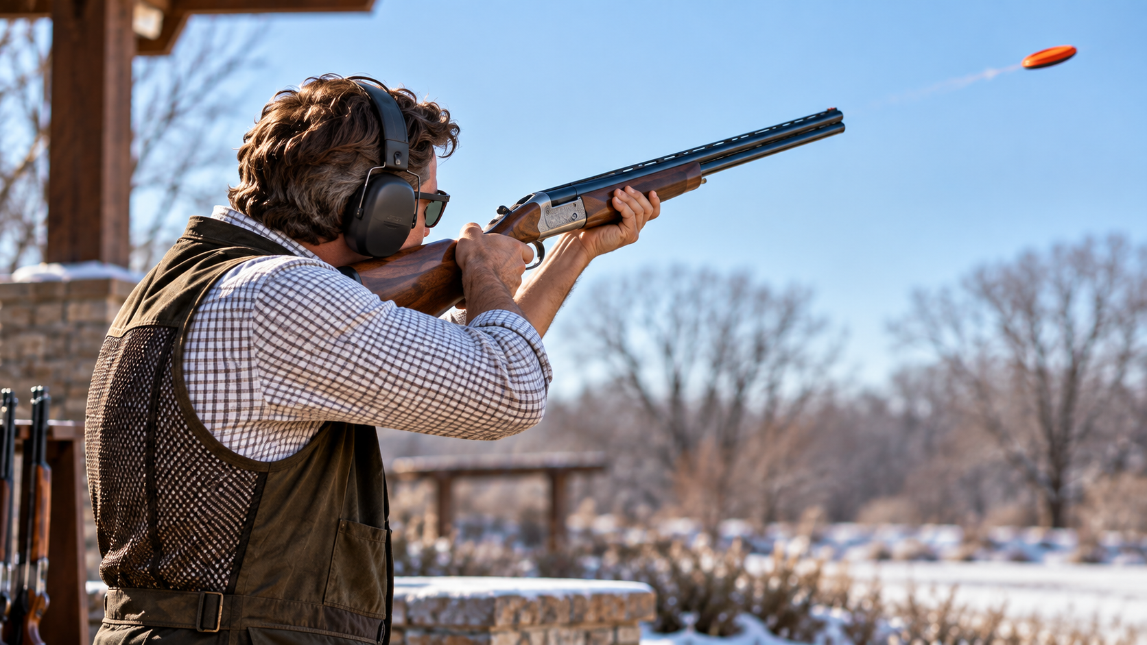 Man skeet shooting