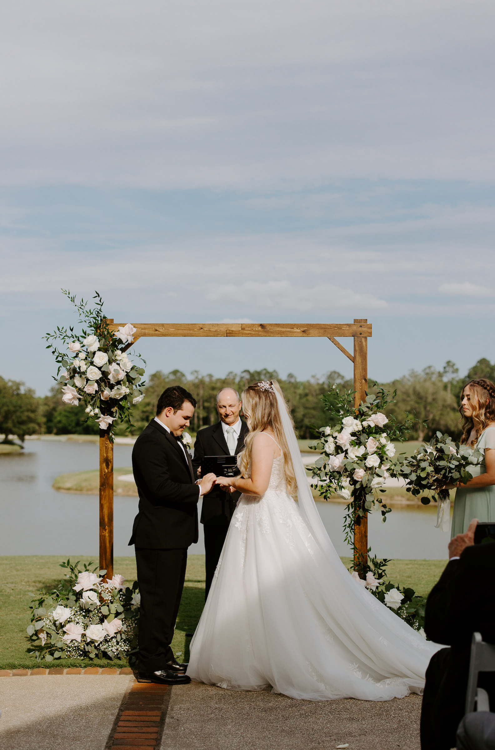 Bride and groom getting married