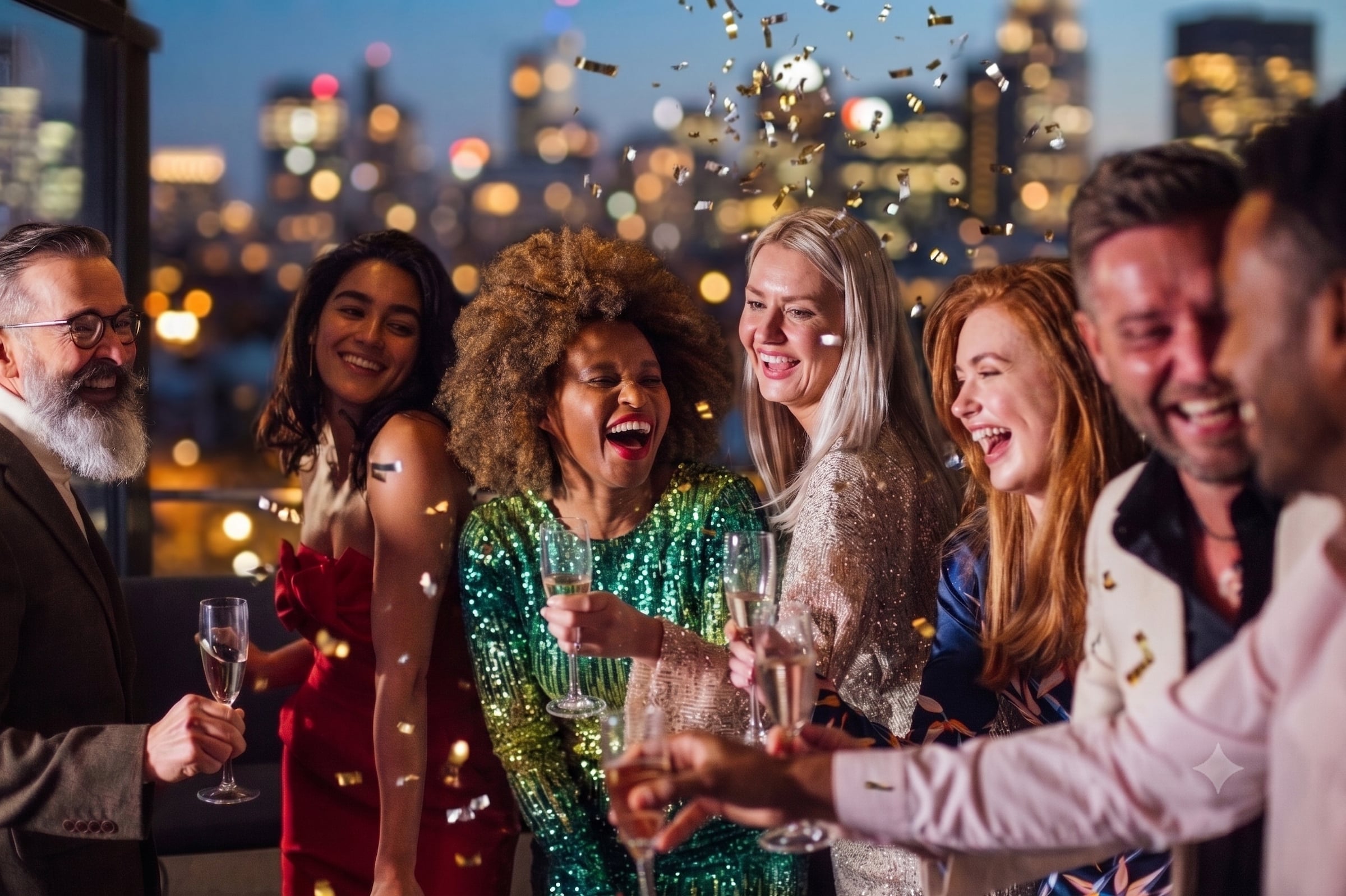 Men & Women at a Private Event Holiday Party