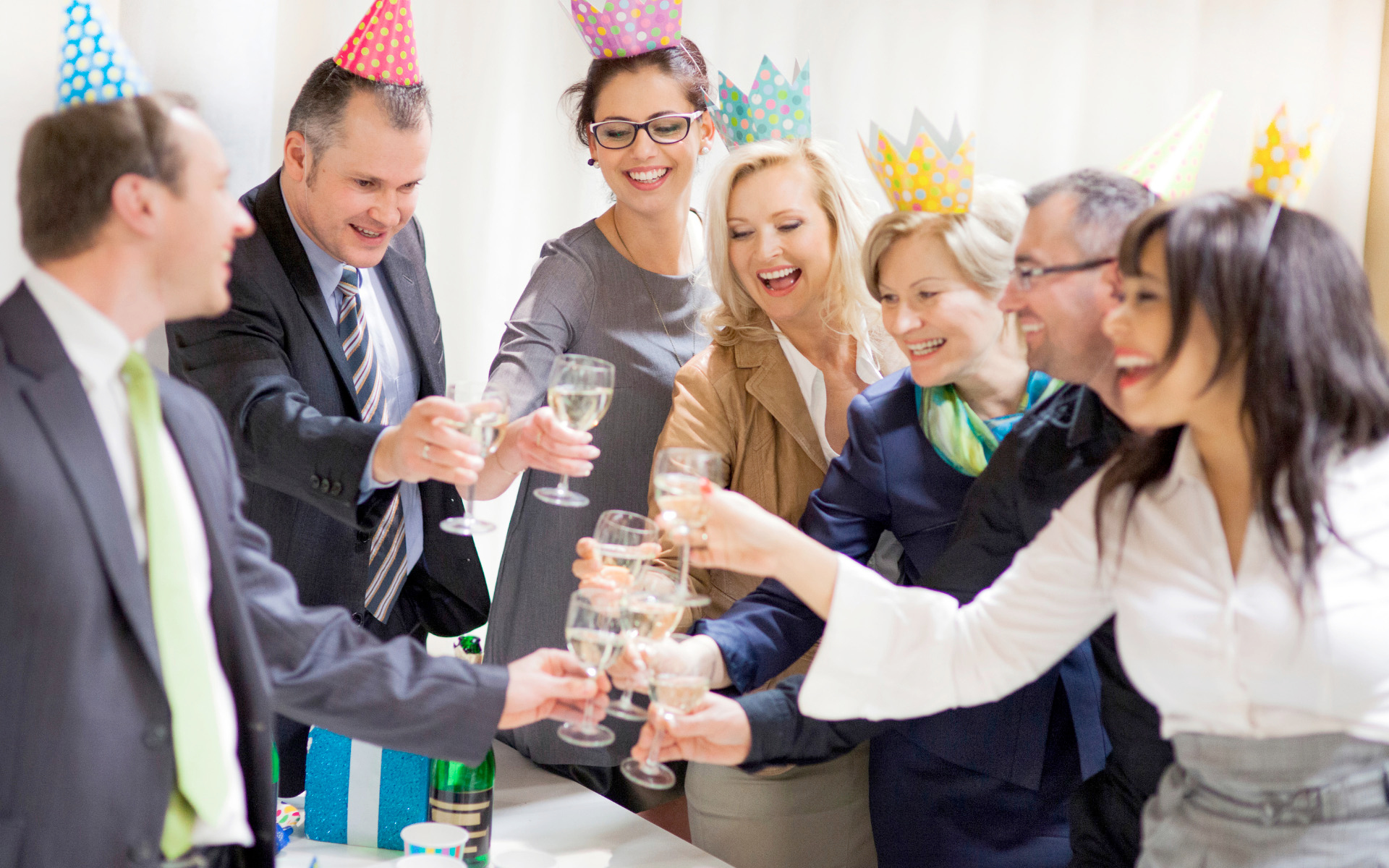 People with party hats