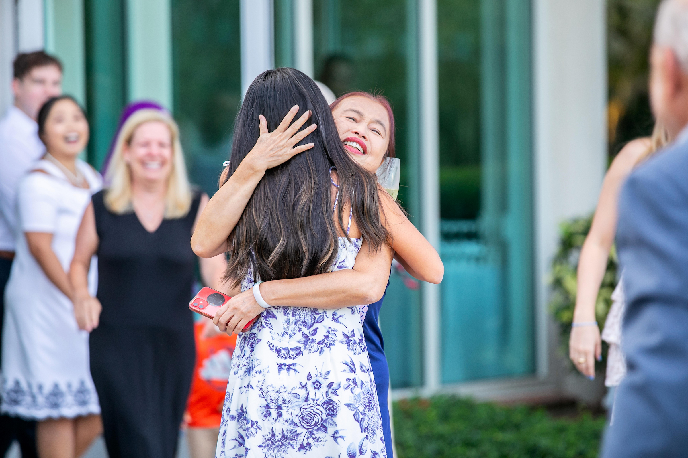Two women hugging