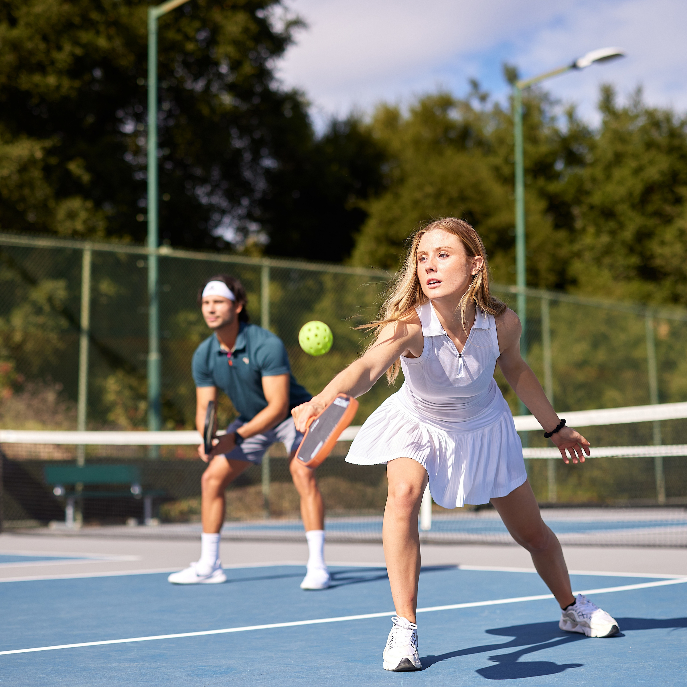 Female pickleball player