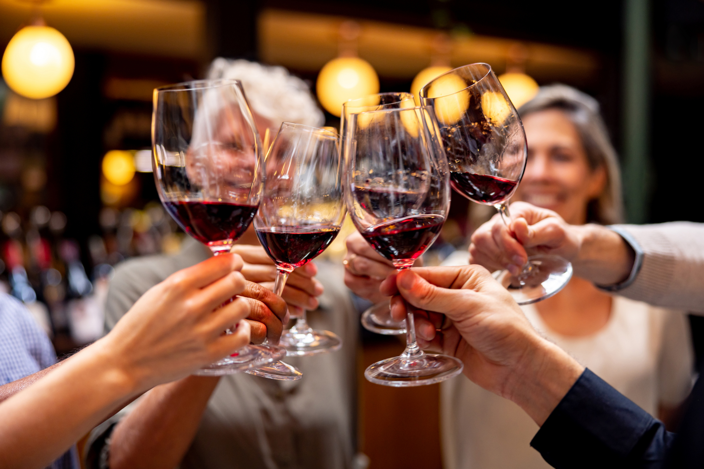 Wine glass toast