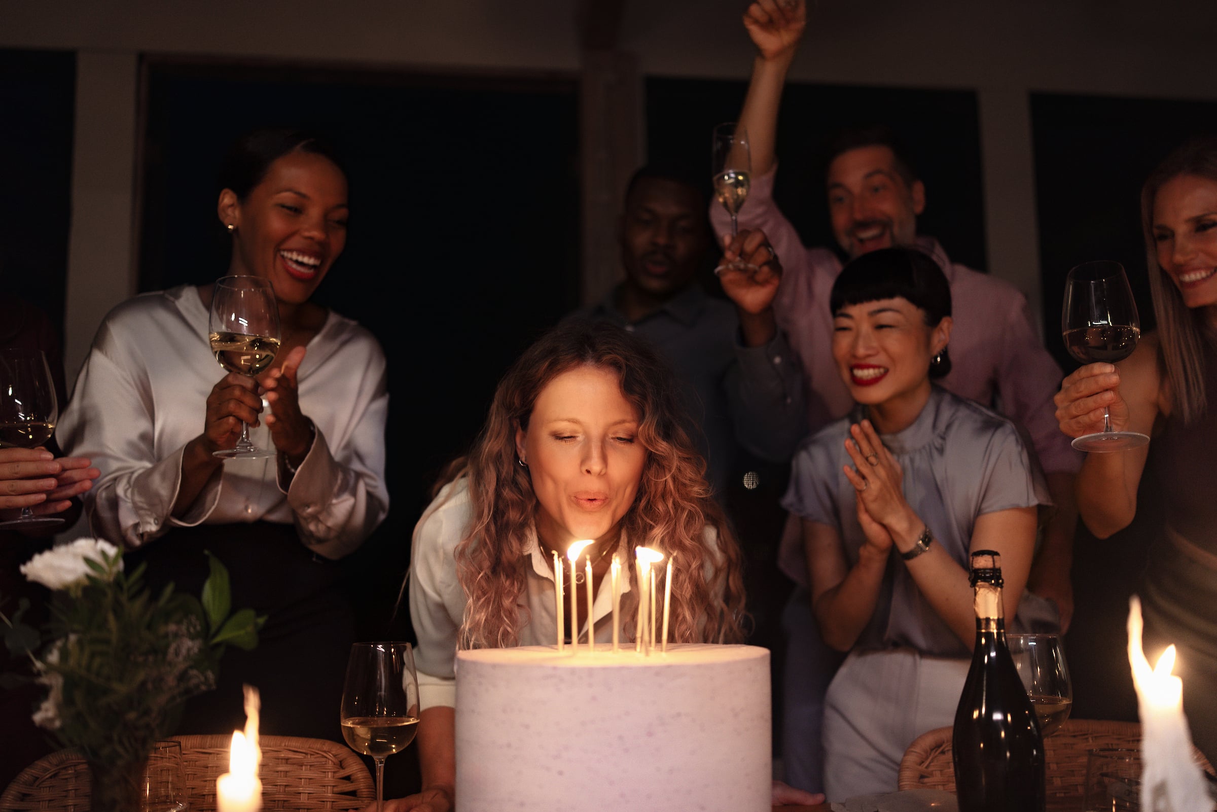 Woman celebrating a birthday