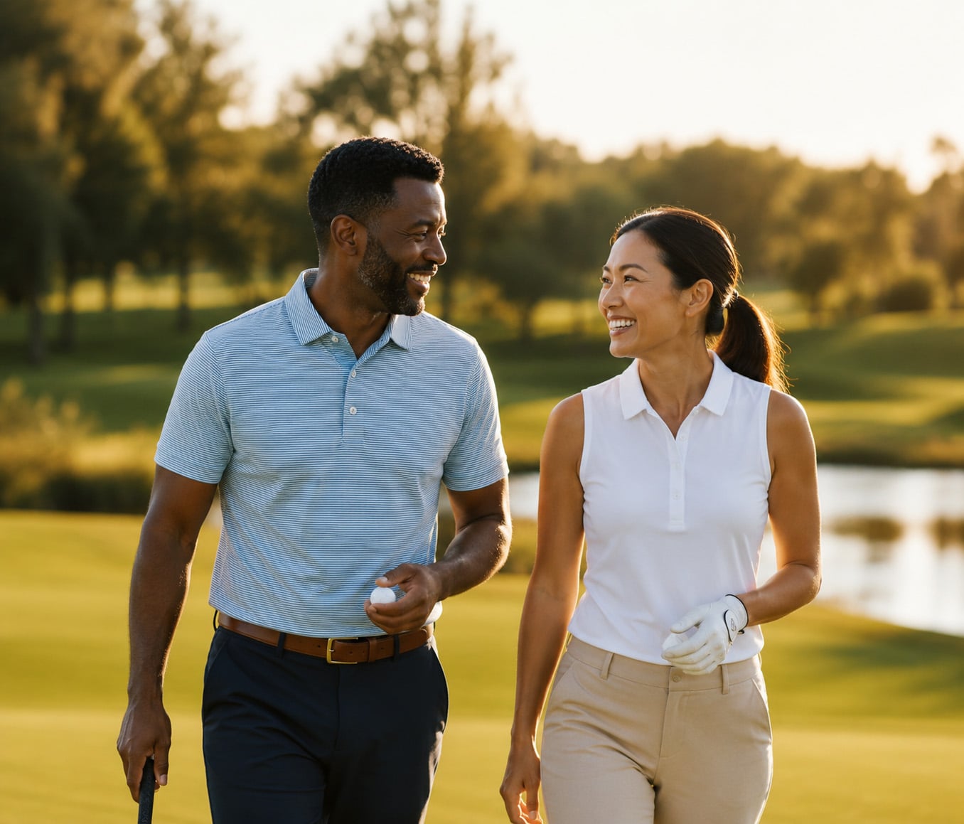 Couple on golf course