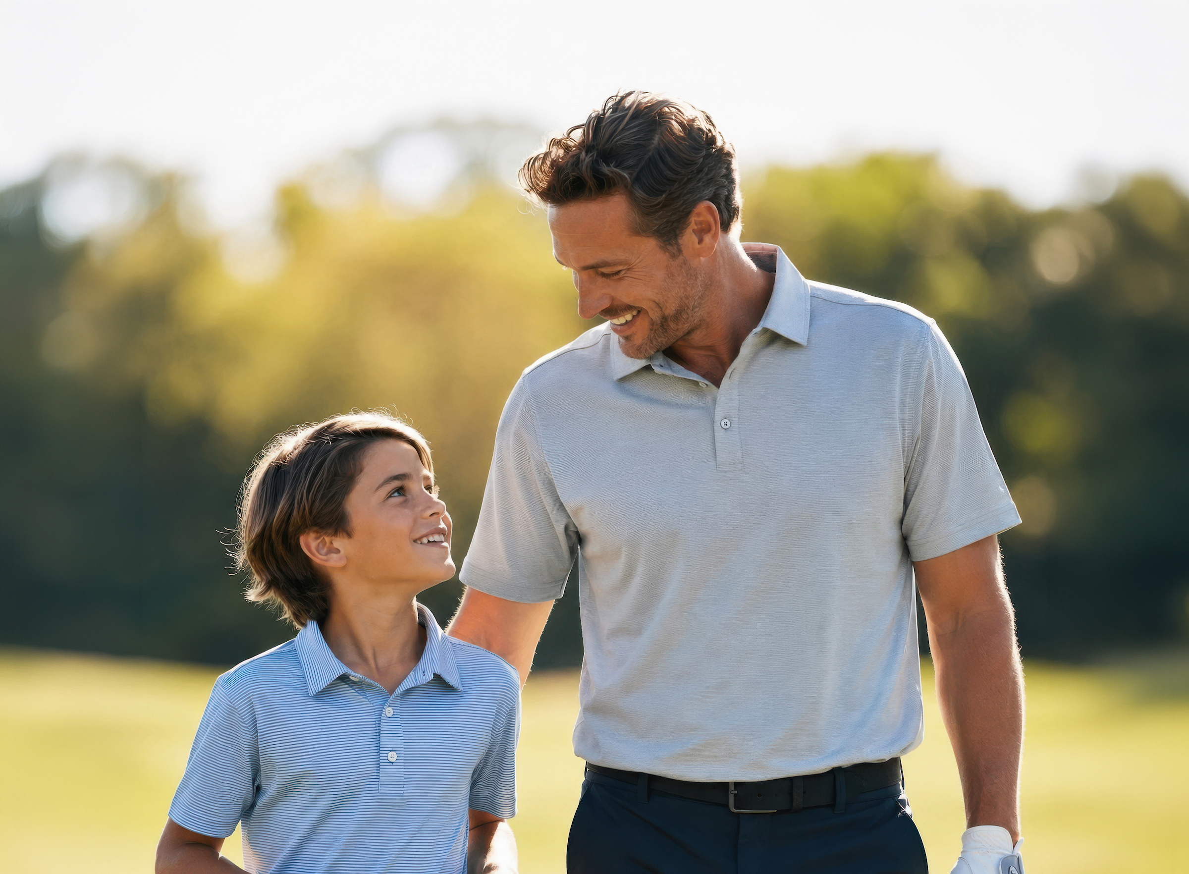 Dad and son golfers