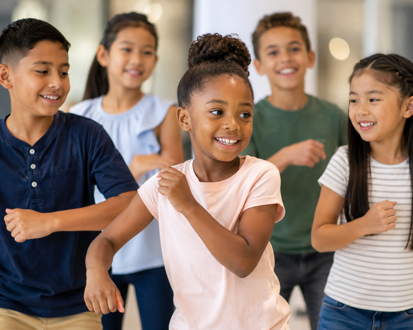 group of kids dancing
