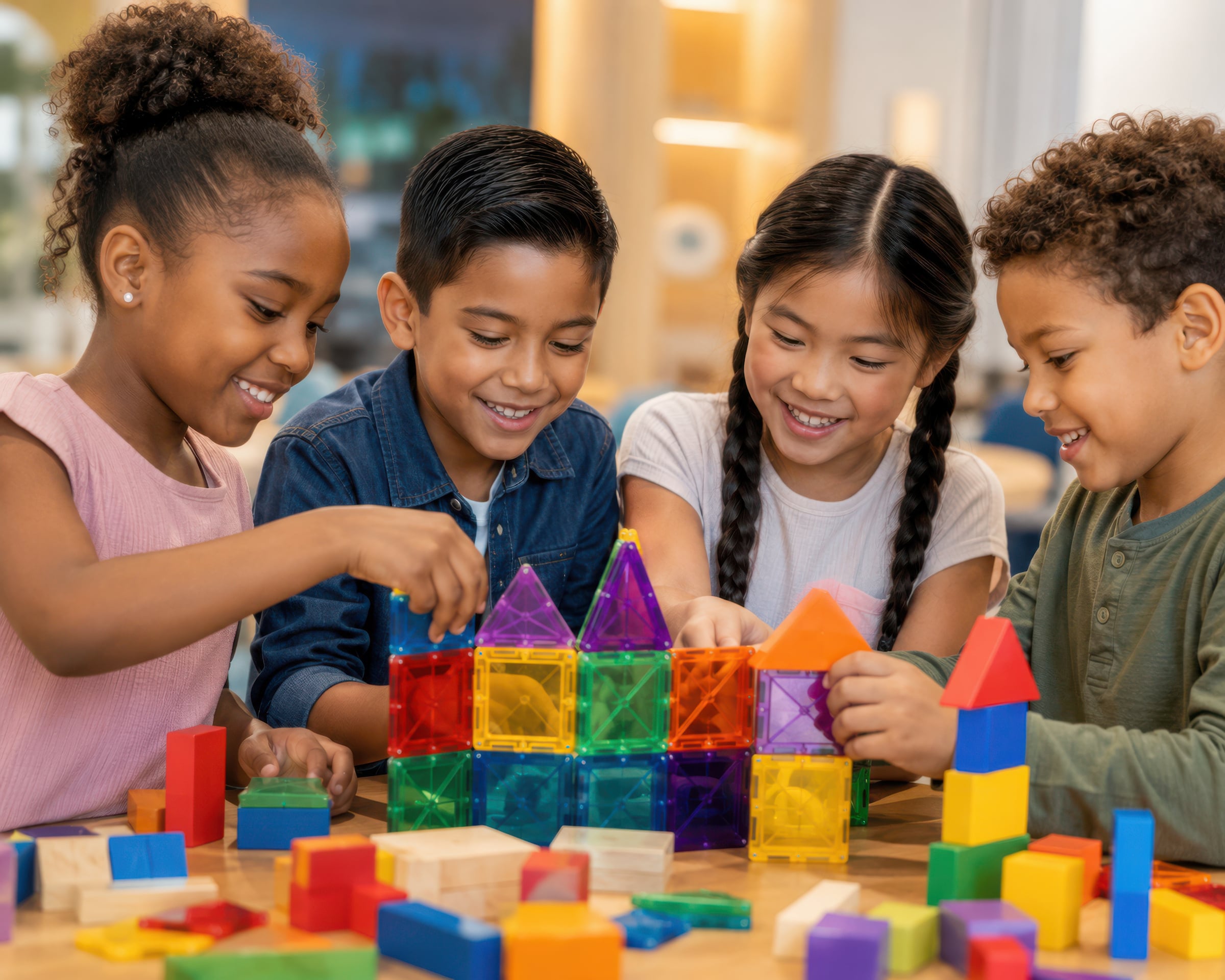 Kids building a castle