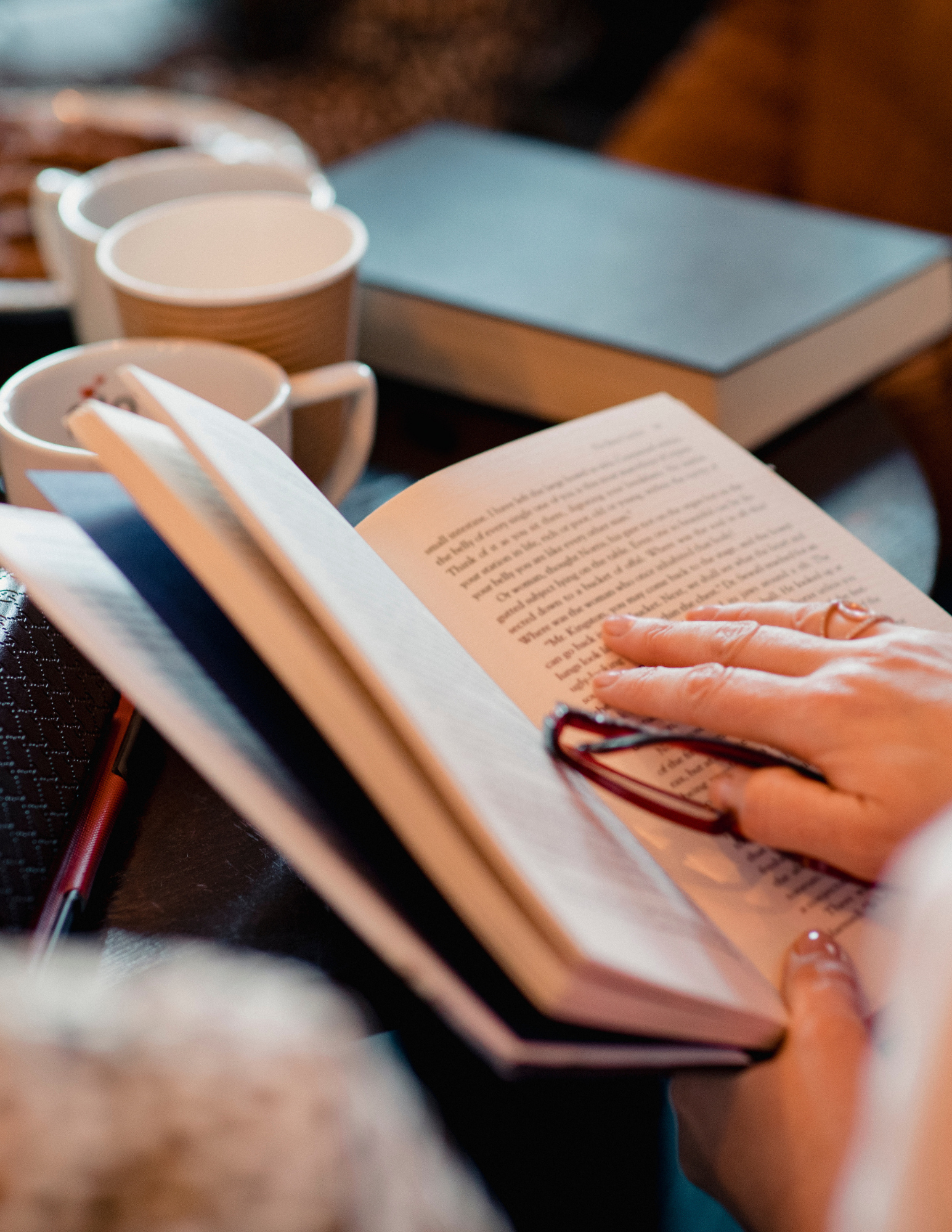 Hands on a book