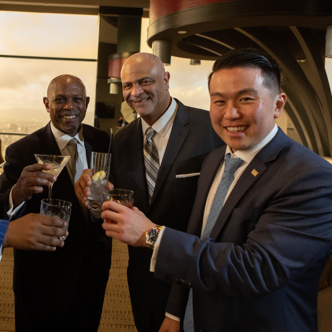 Men with cocktails