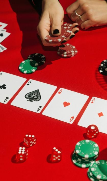 Cards on a gambling table