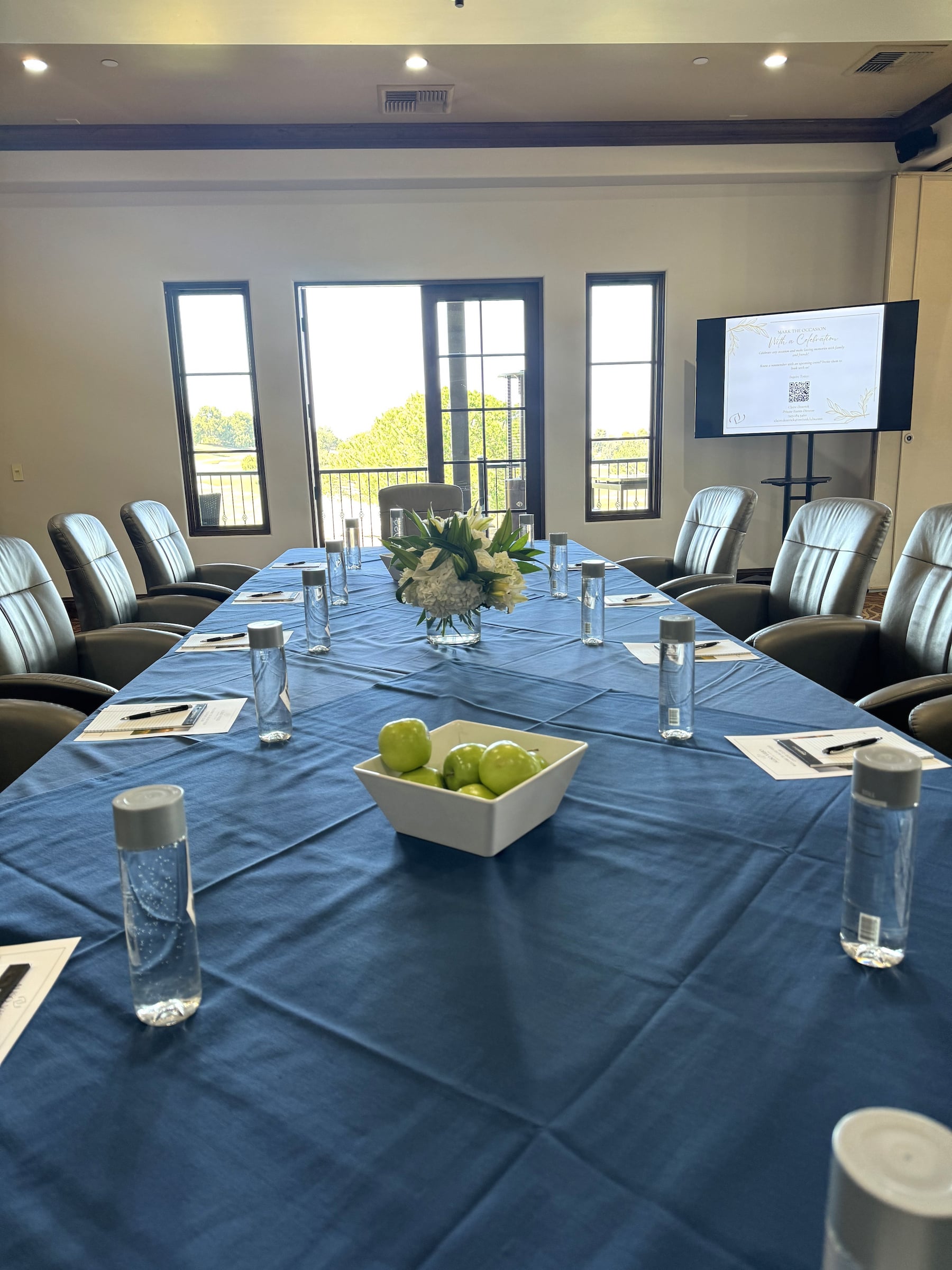 table and chairs setup for an event