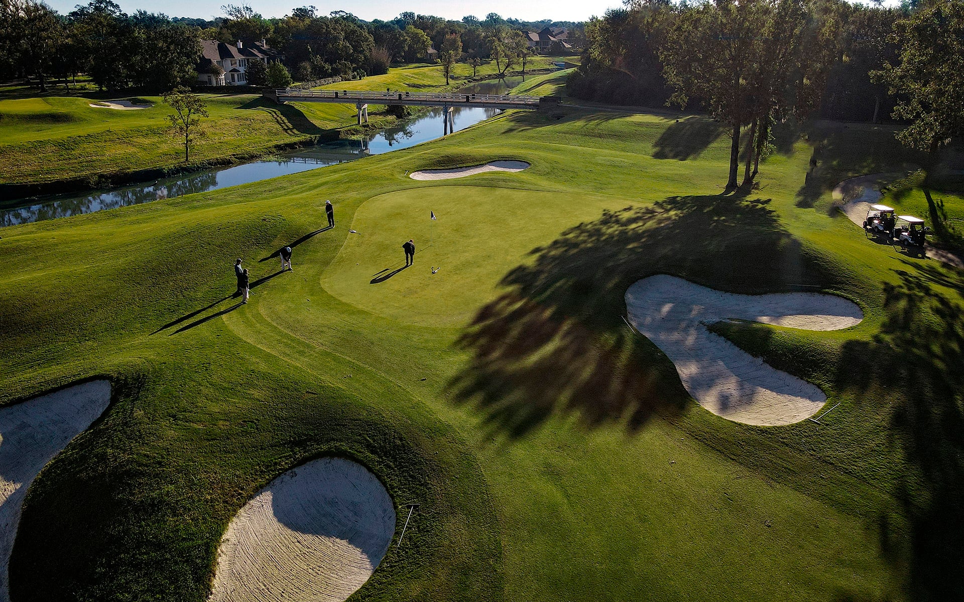aerial view of a golf course hole