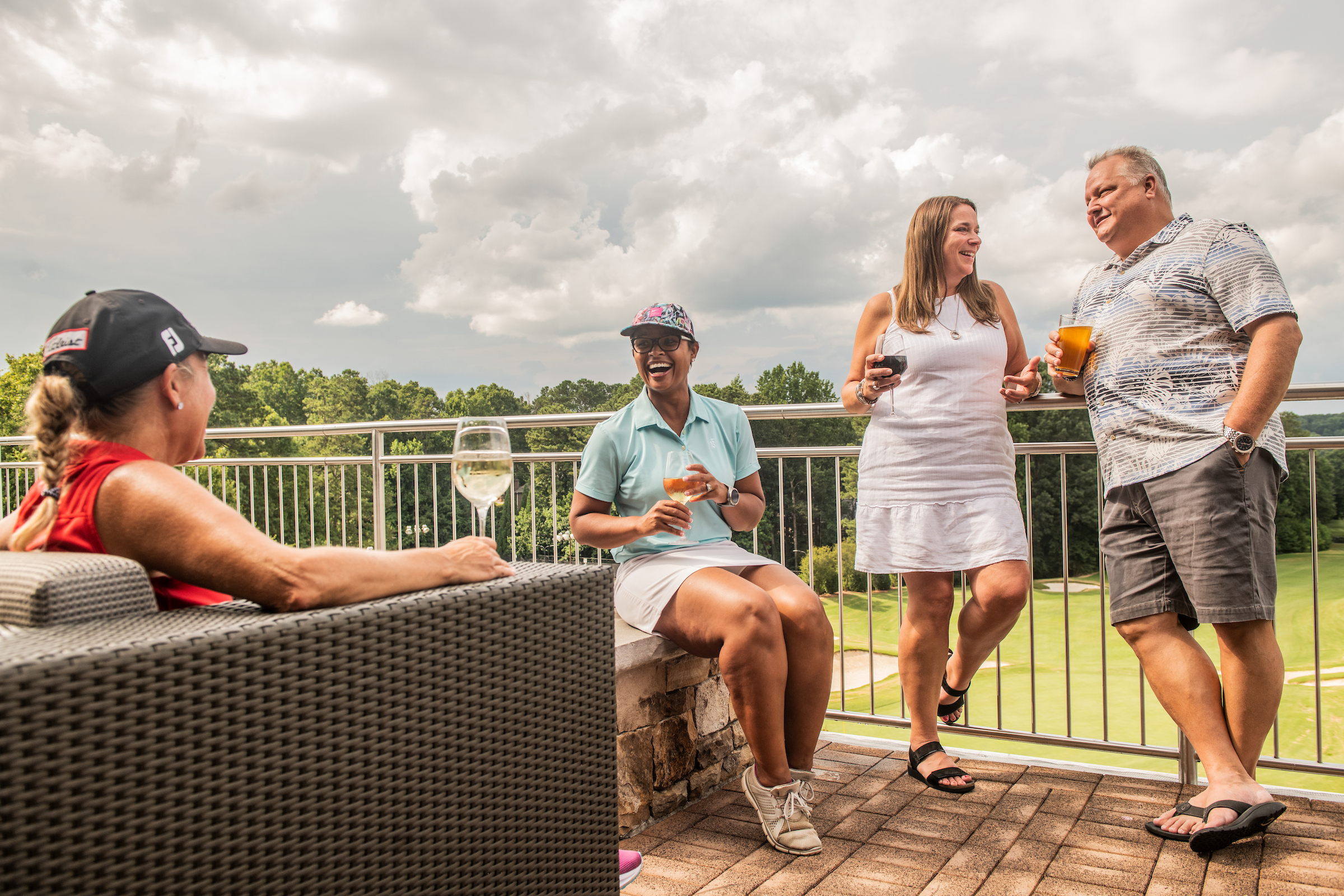 Members relaxing on the pation