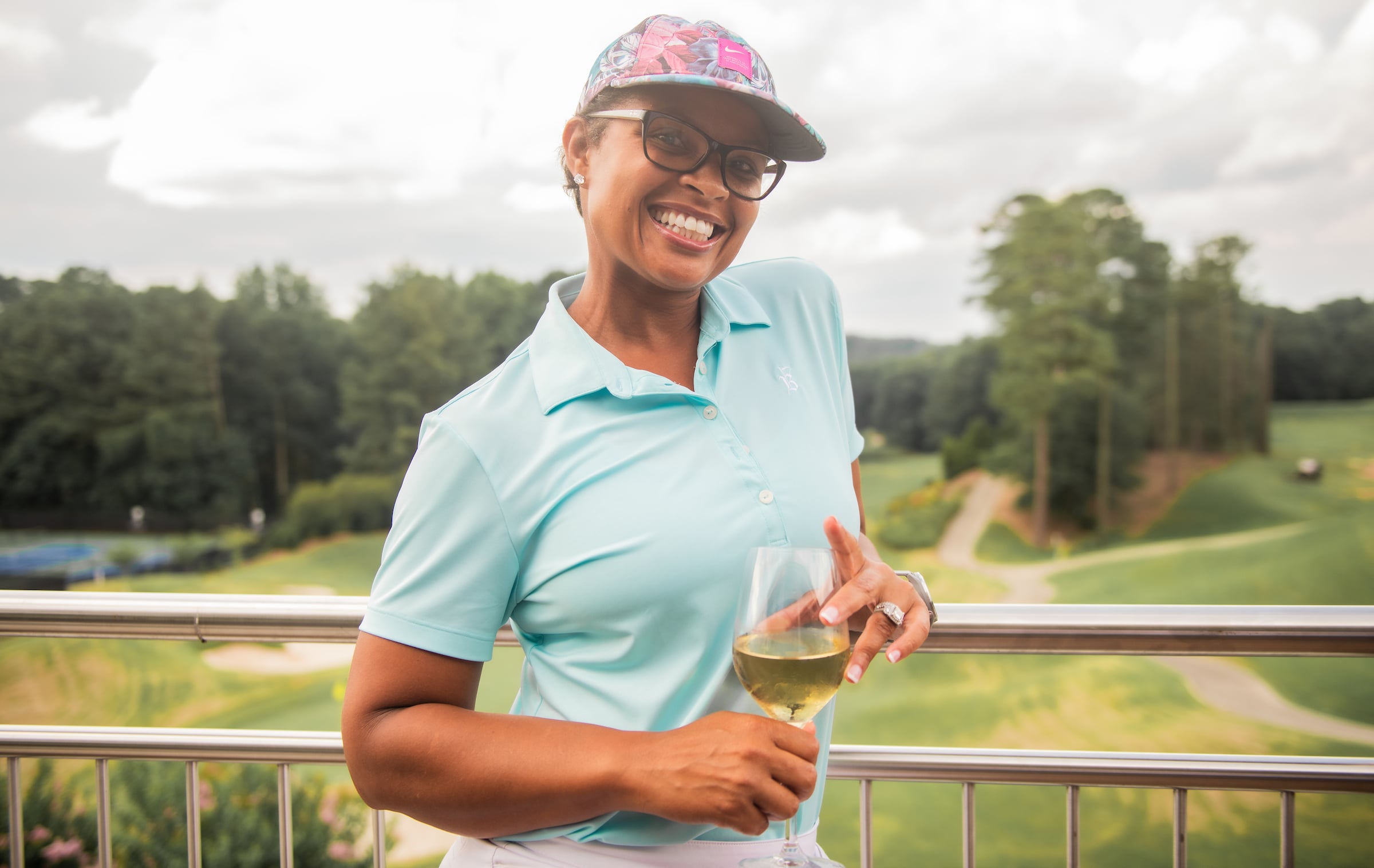 Woman enjoying a glass of wine