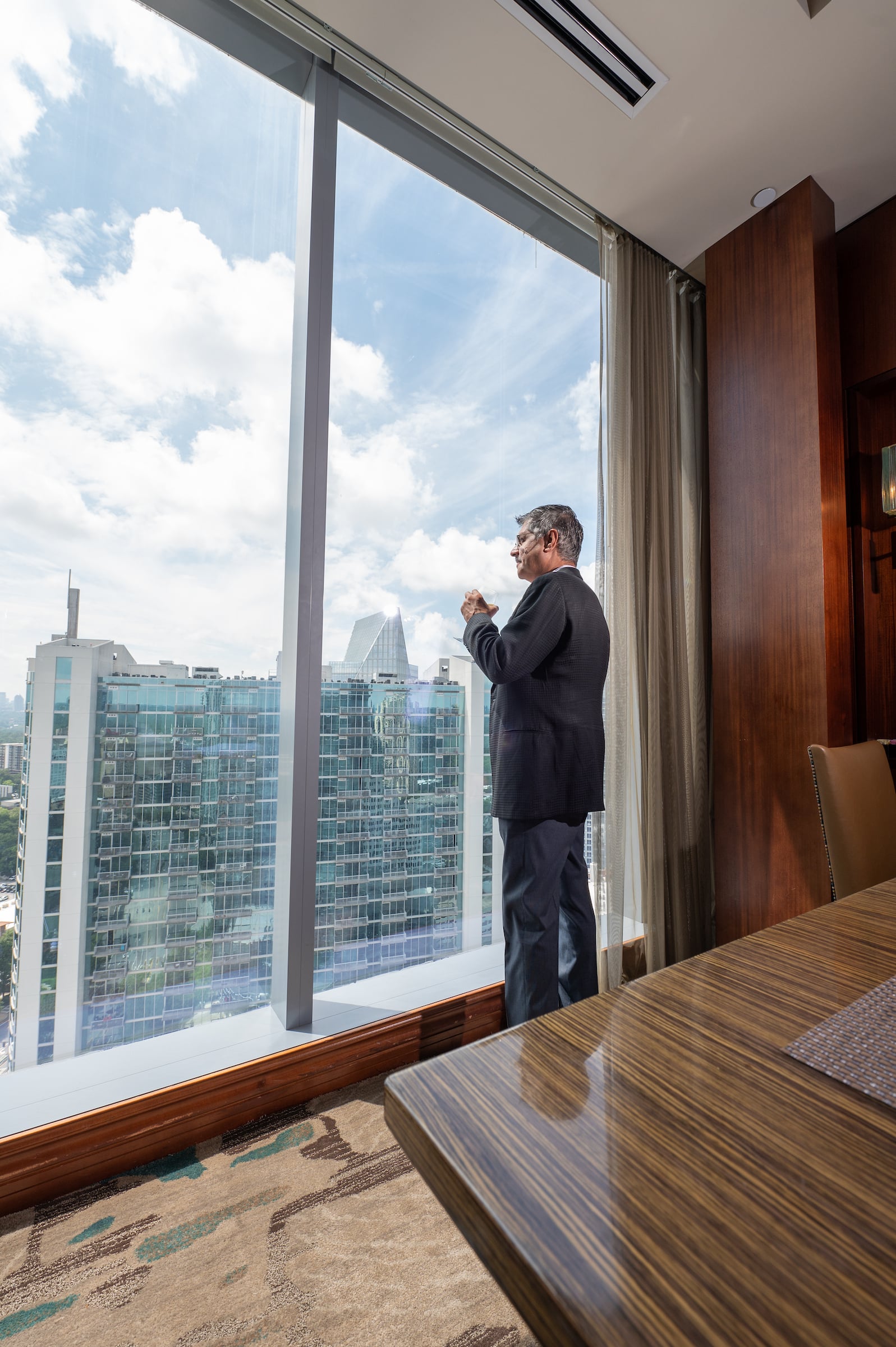 Man Looking out a window