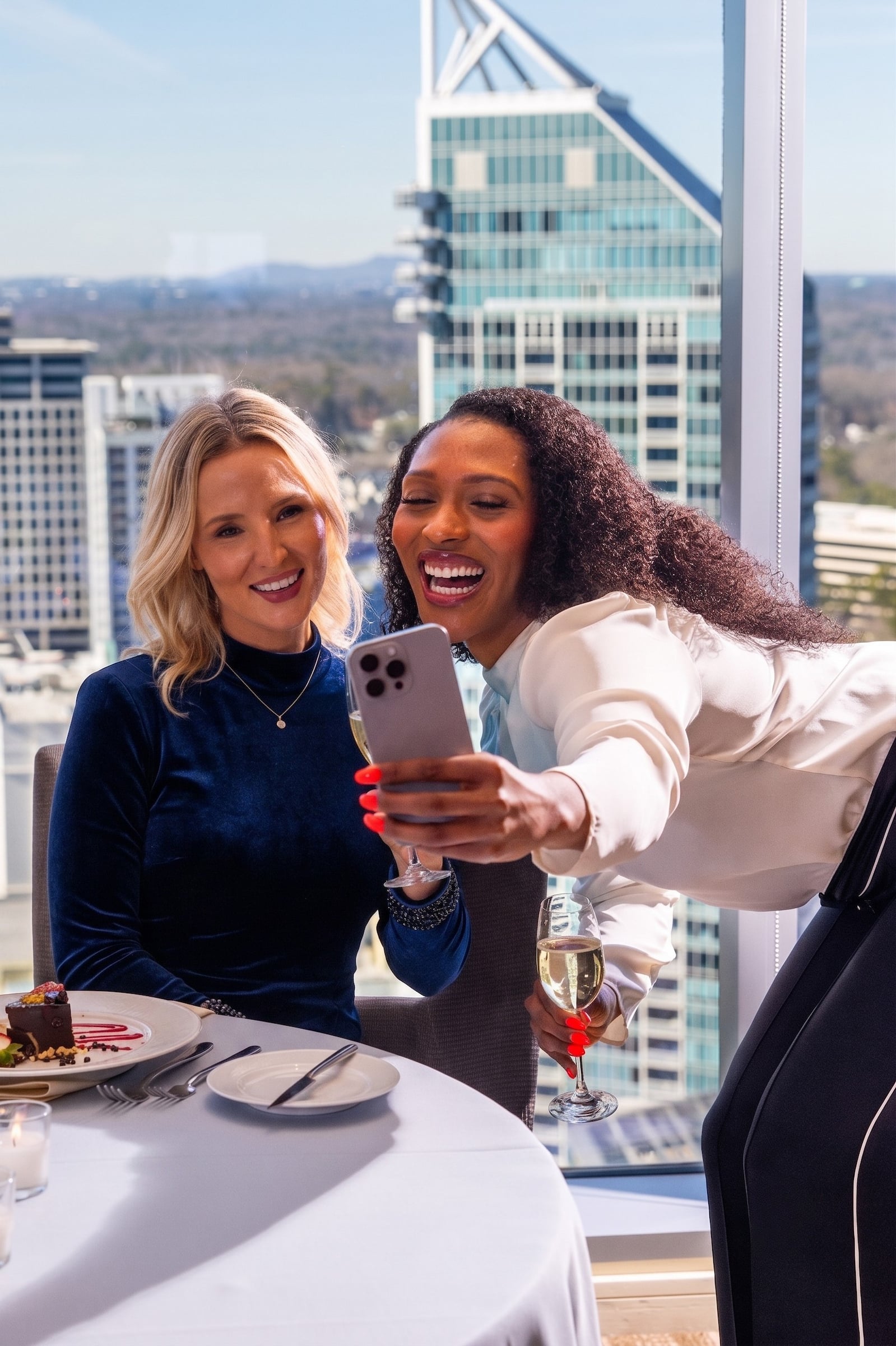 Two women taking a selfie