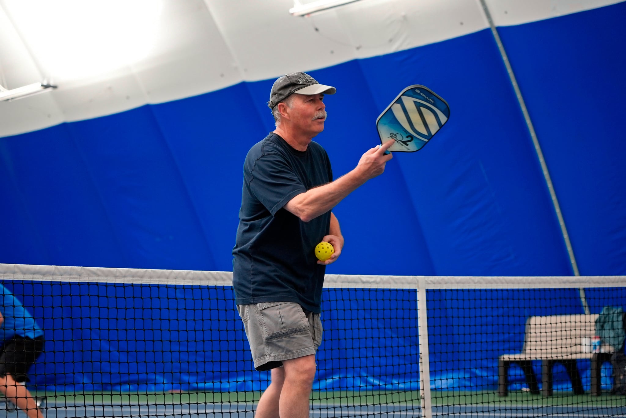 Man playing pickleball