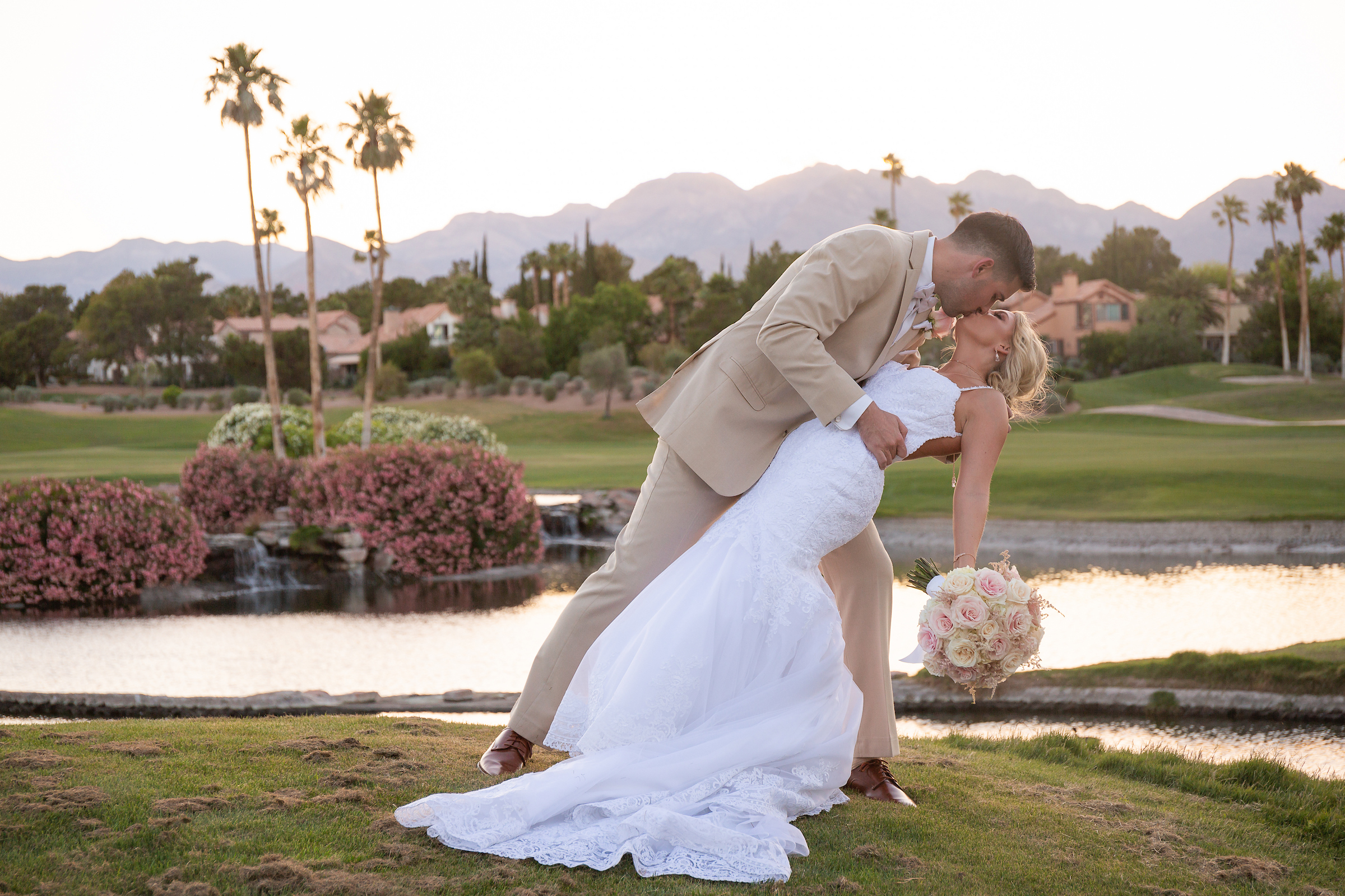 Canyon Gate Country Club Wedding - Bride & Groom Kissing