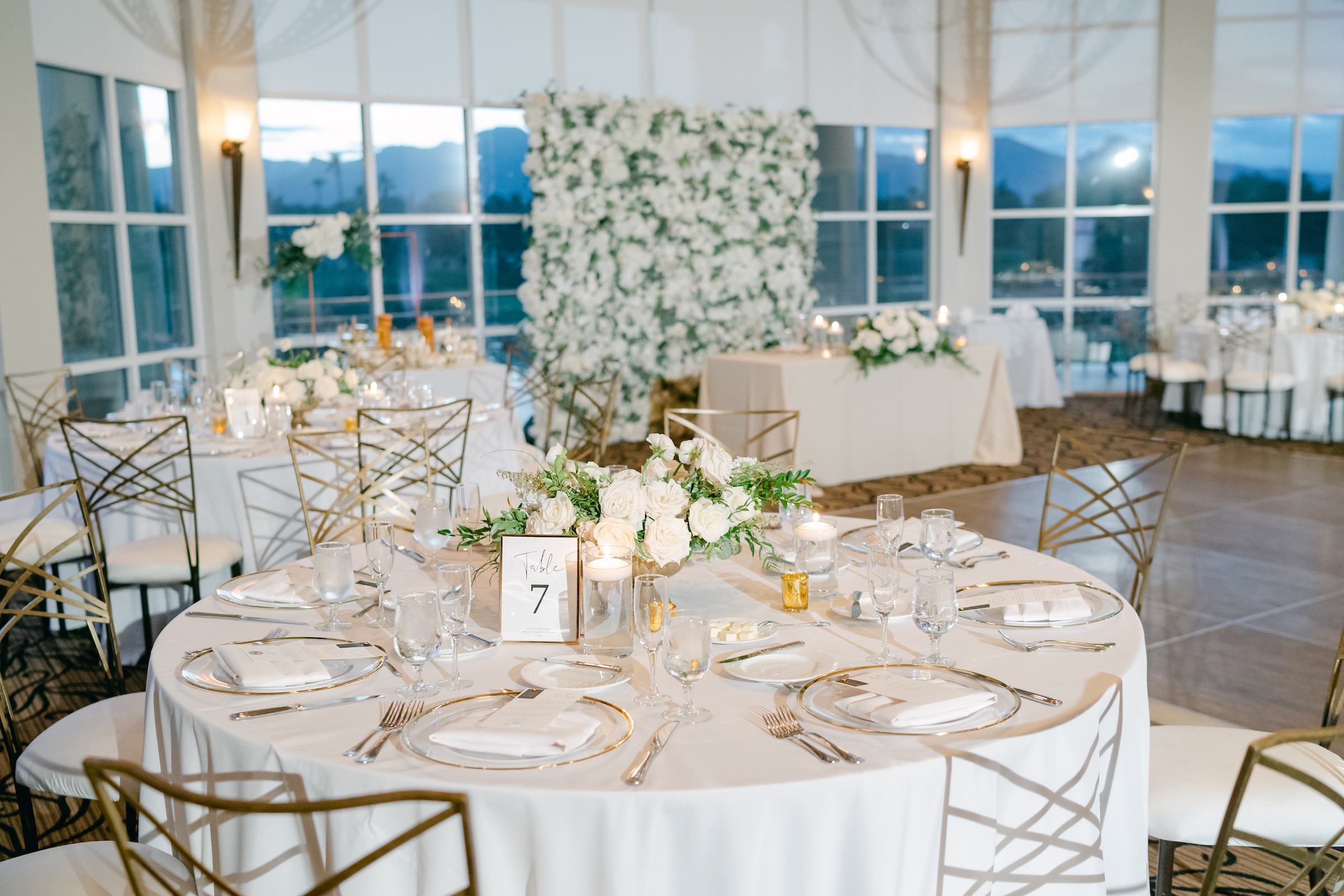 Ballroom Wedding Reception Table Set Up