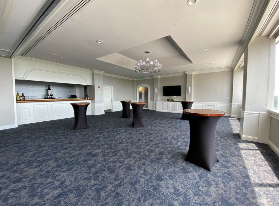 Centre Club Tampa Bentley's Lounge space set up for a cocktail reception