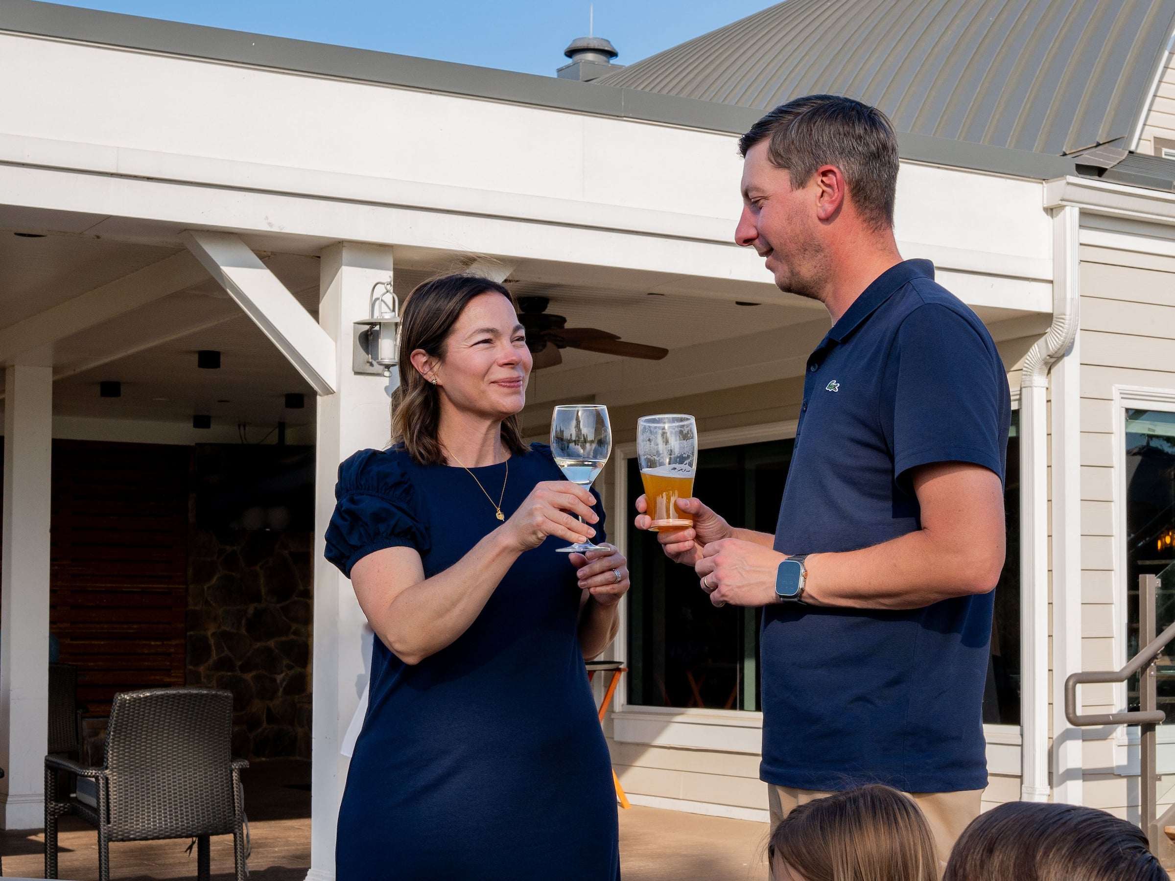 Couple toasting
