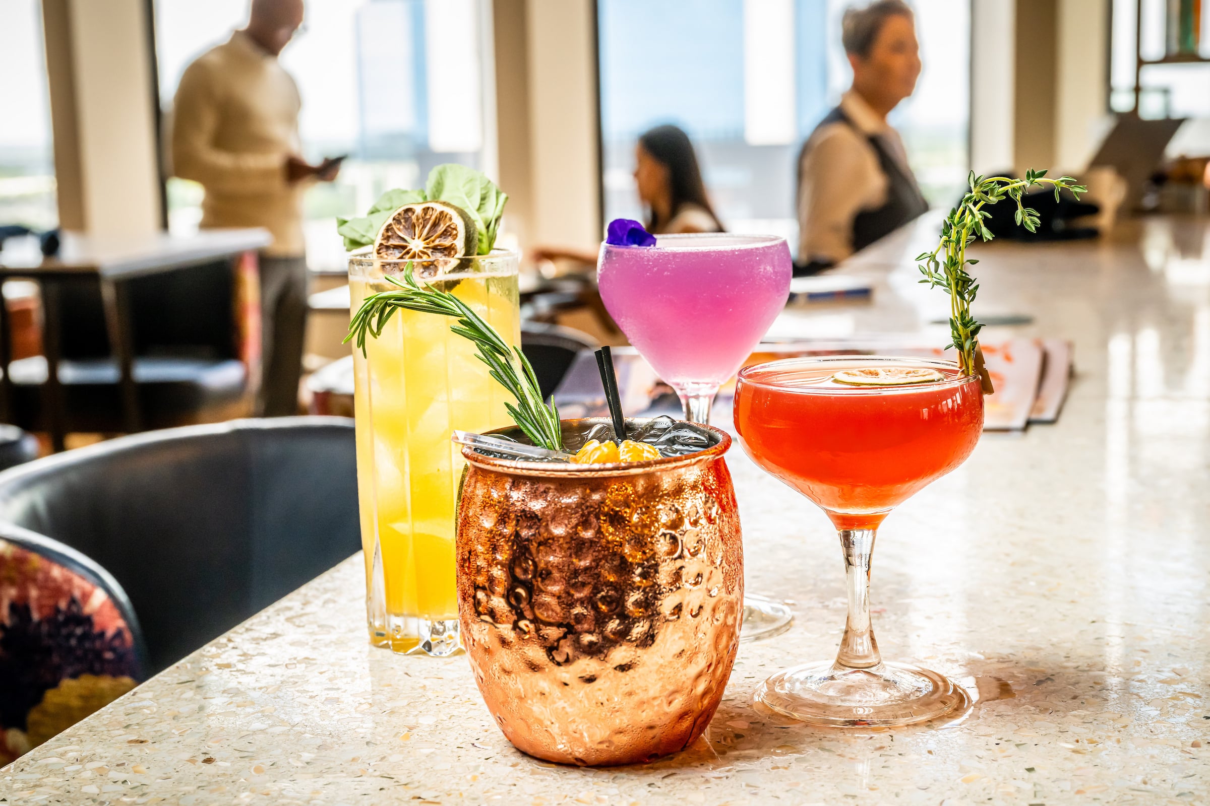 Cocktails on bartop