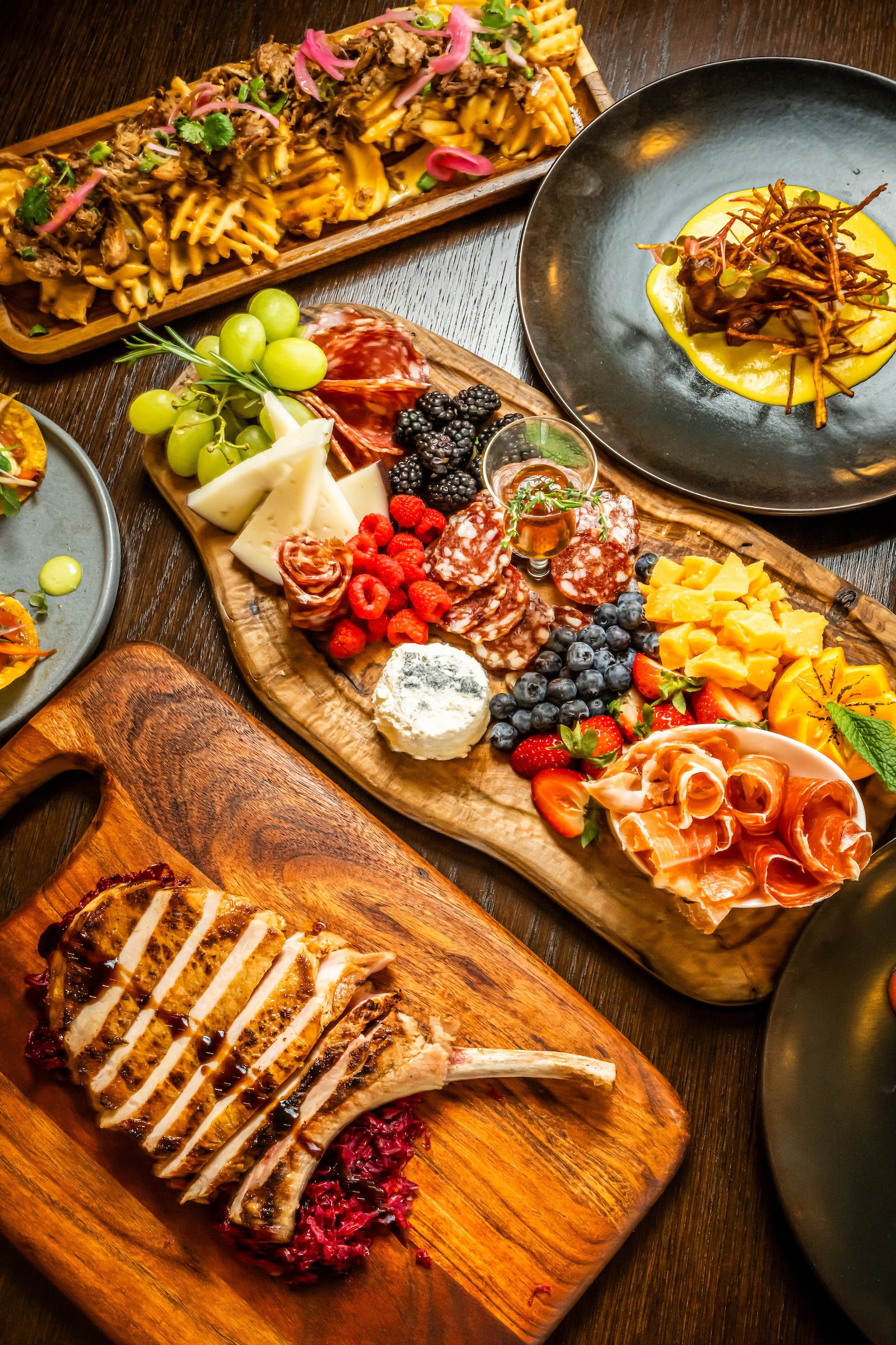 Plates with food
