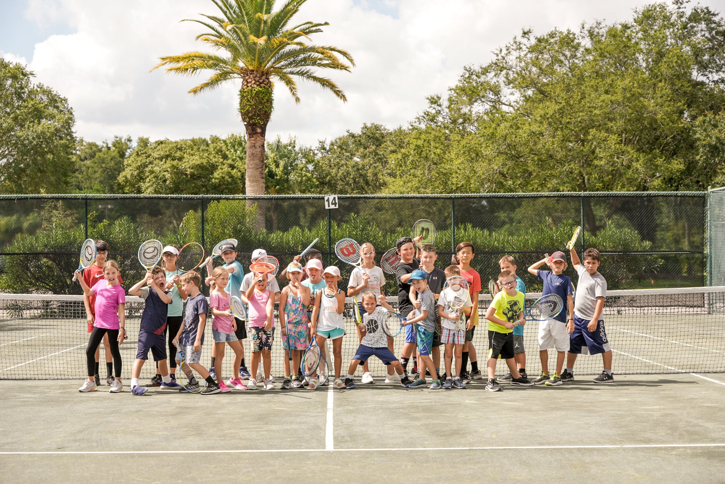 Group of youth tennis players