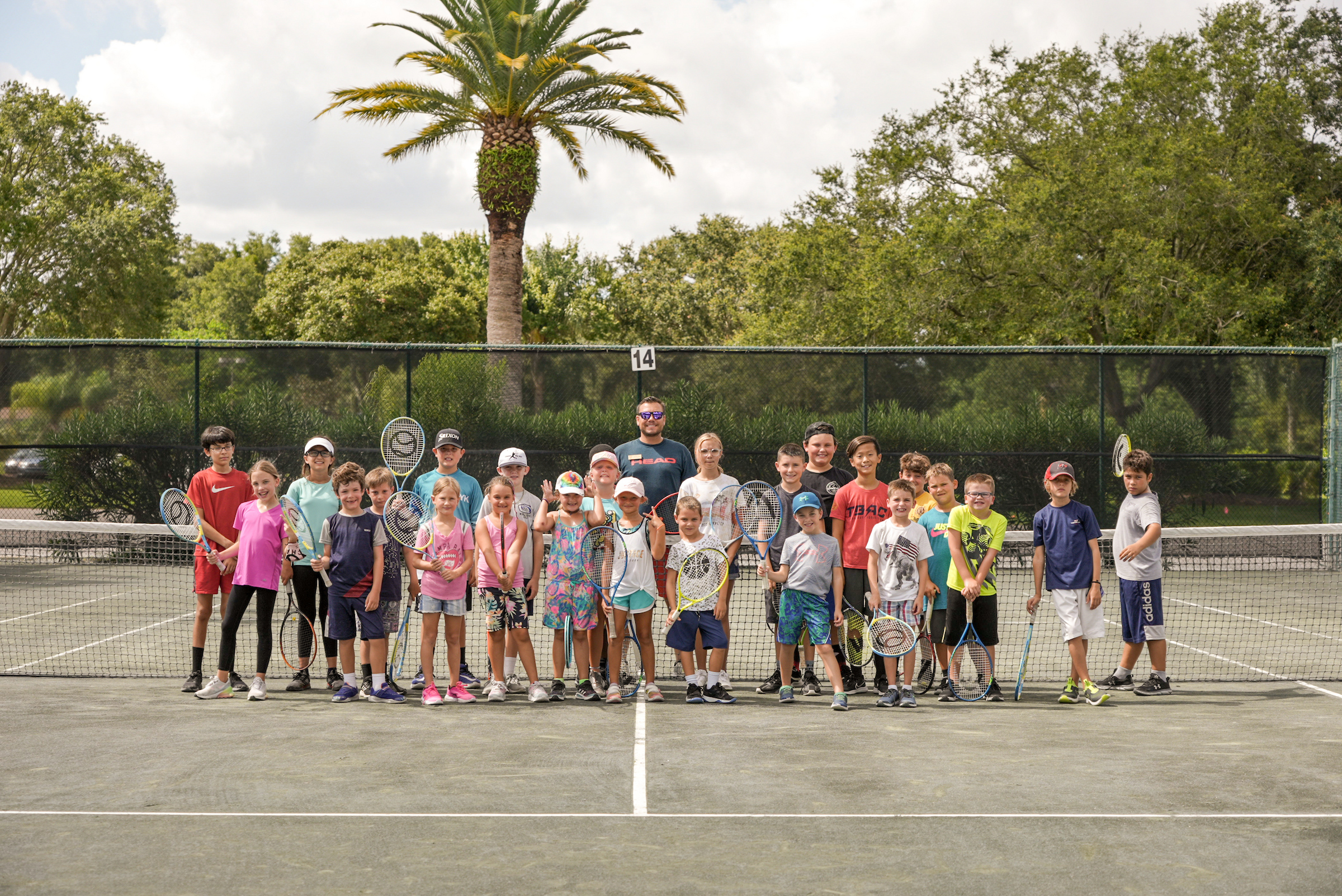 Group of youth tennis players