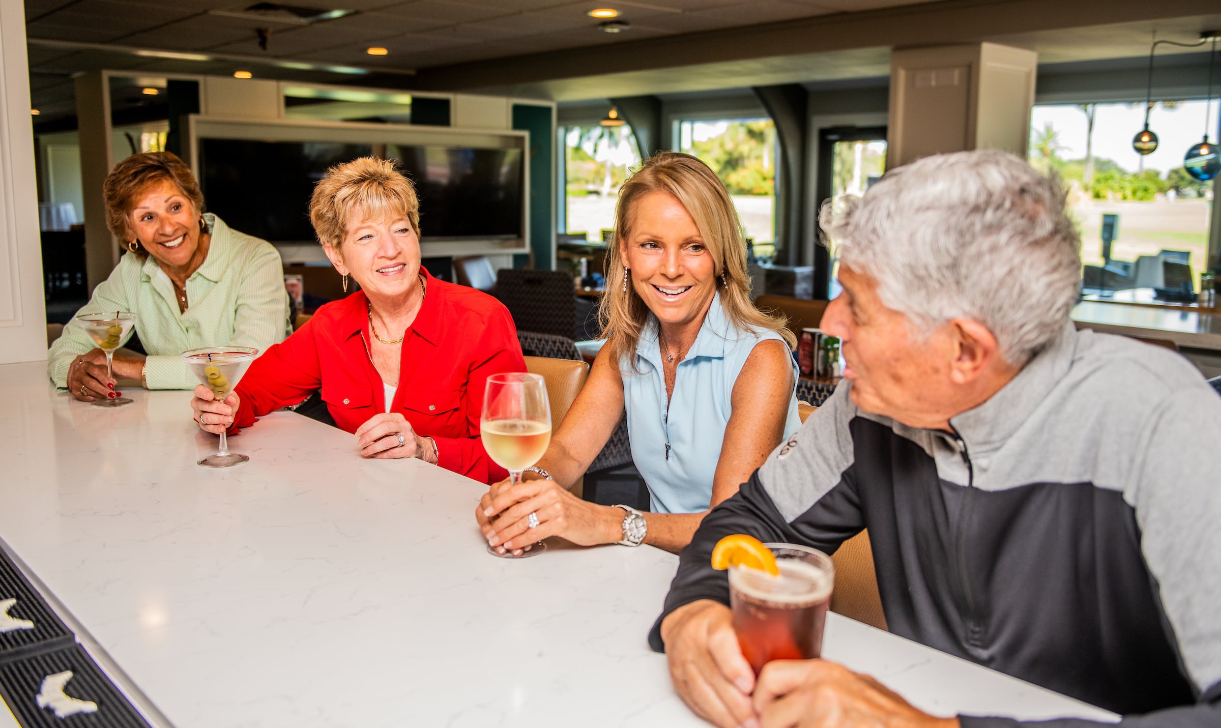Group of friends at a bar