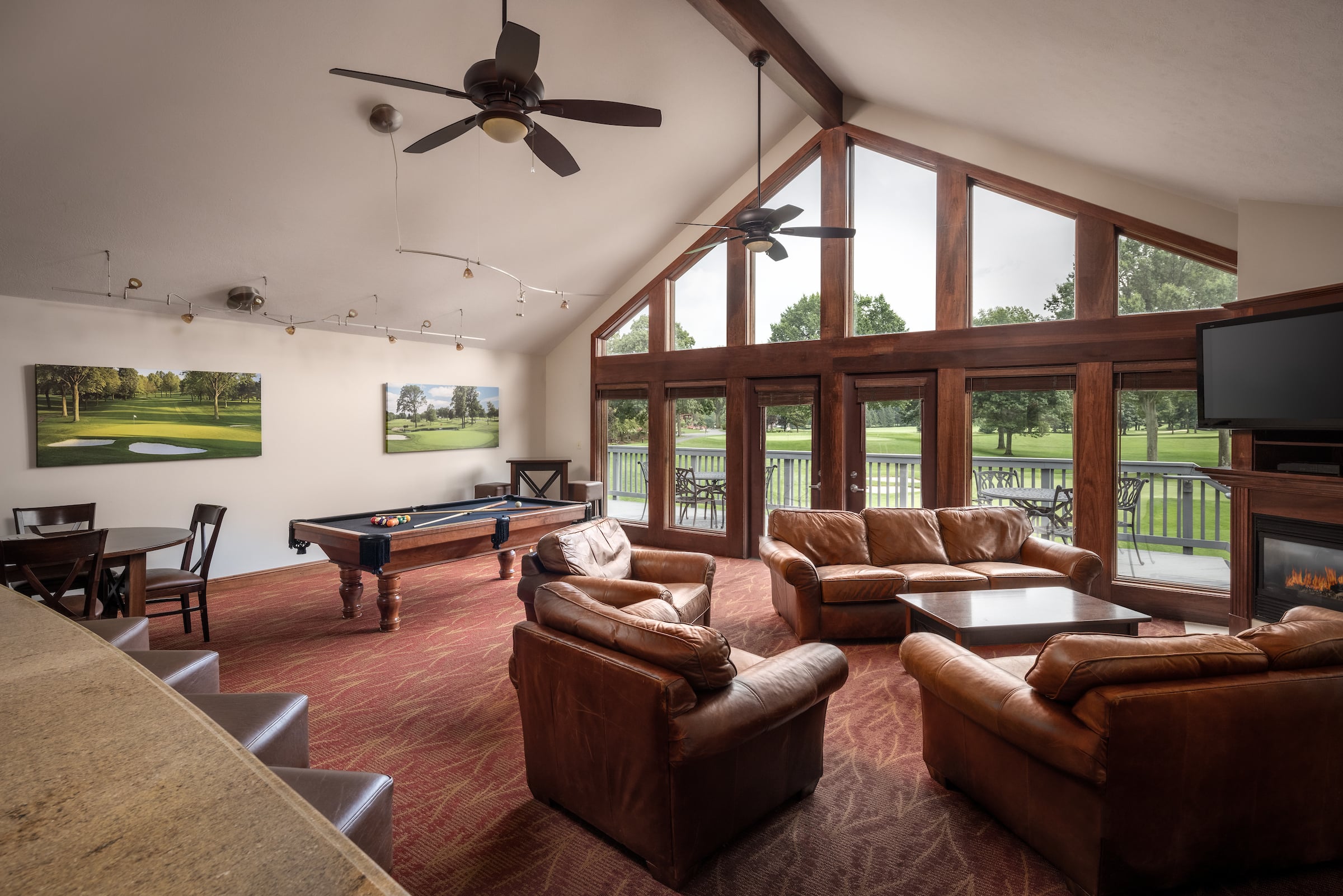 lounge with pool table