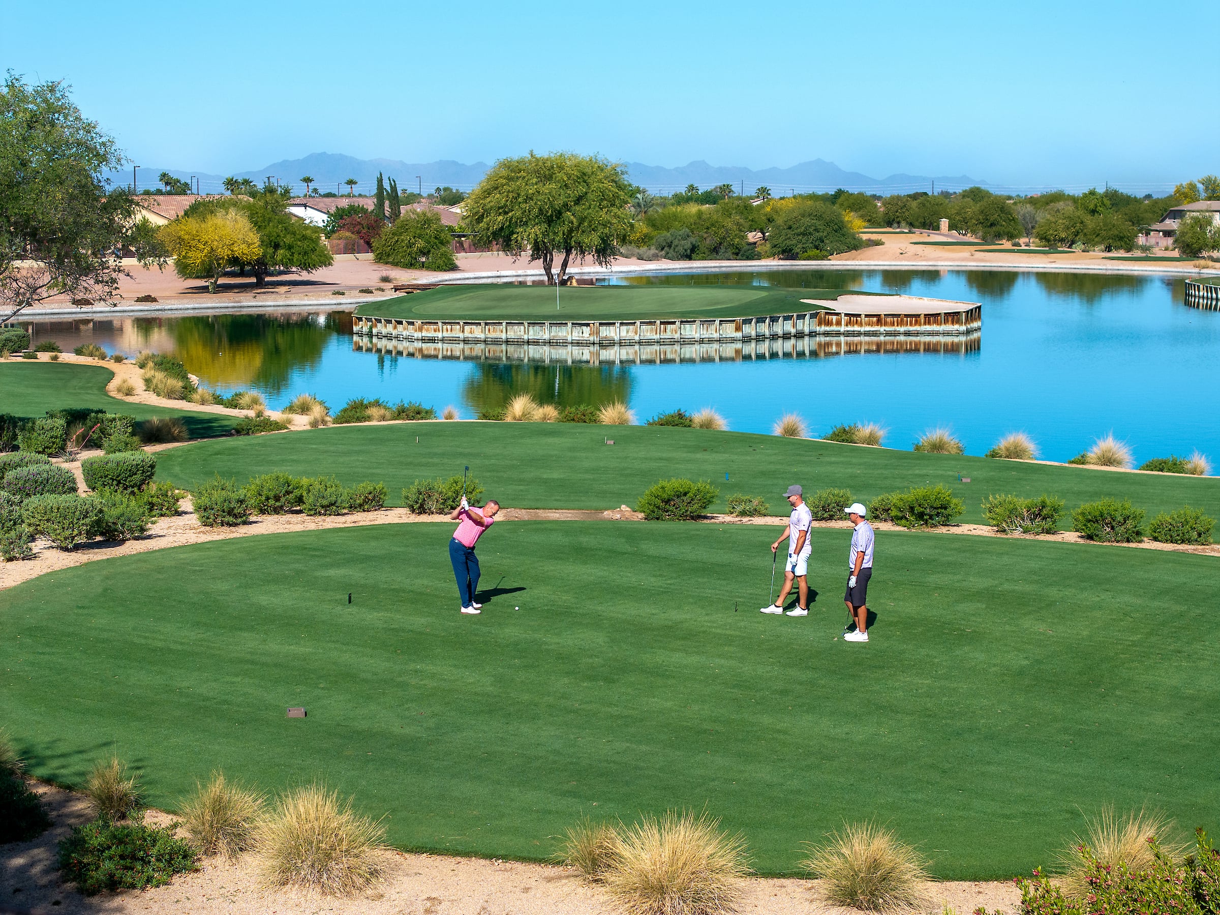 Man playing golf