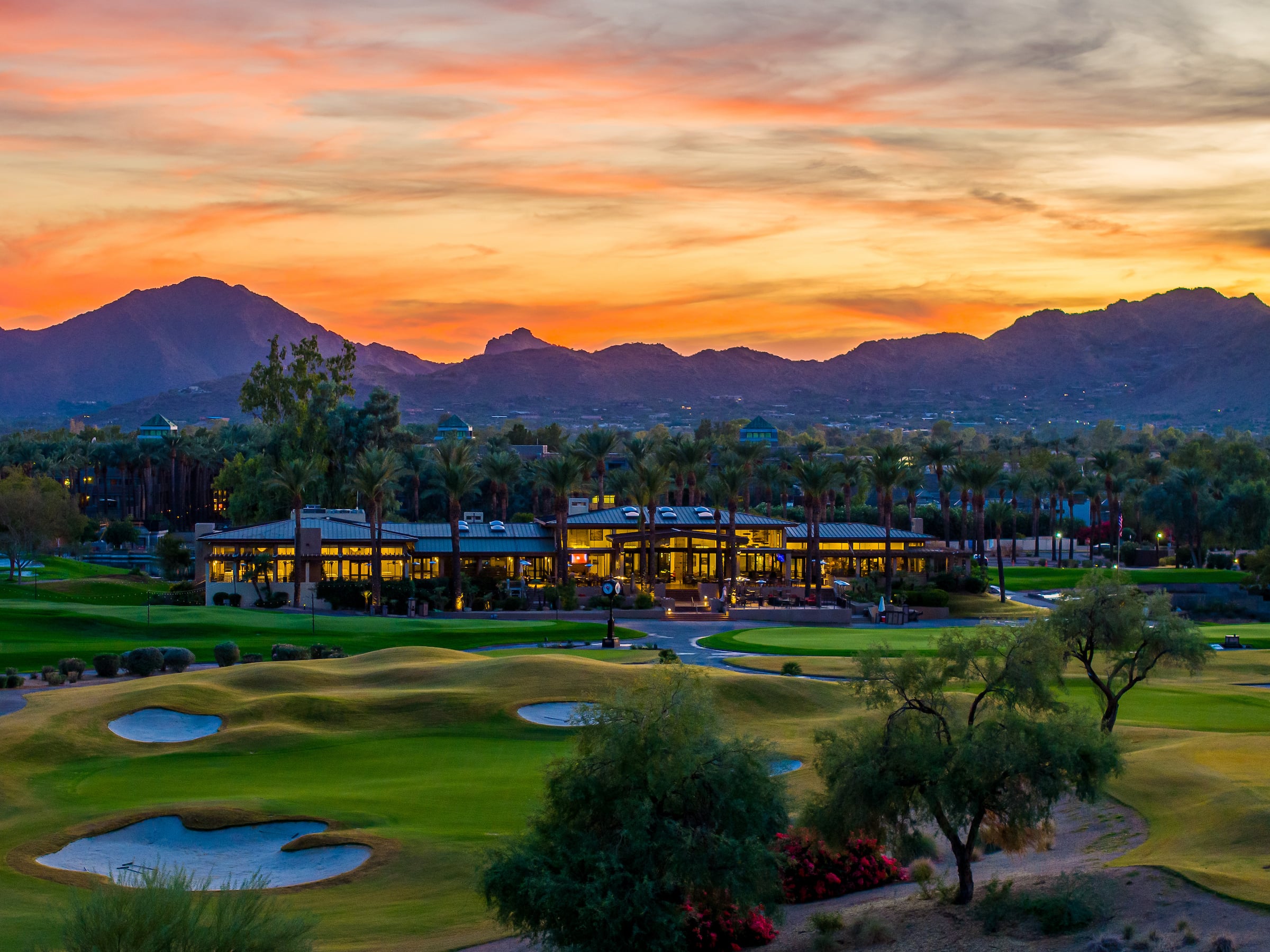 Clubhouse at dusk
