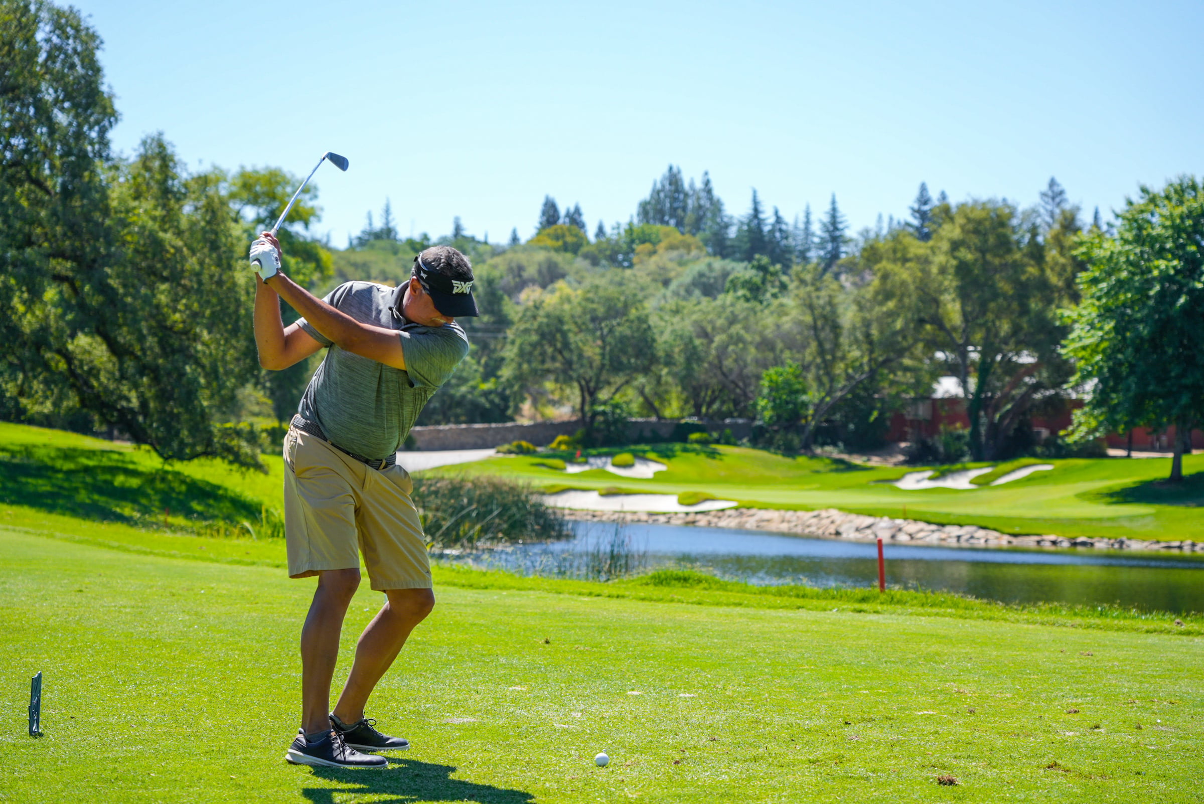 male golfer doing a golf swing