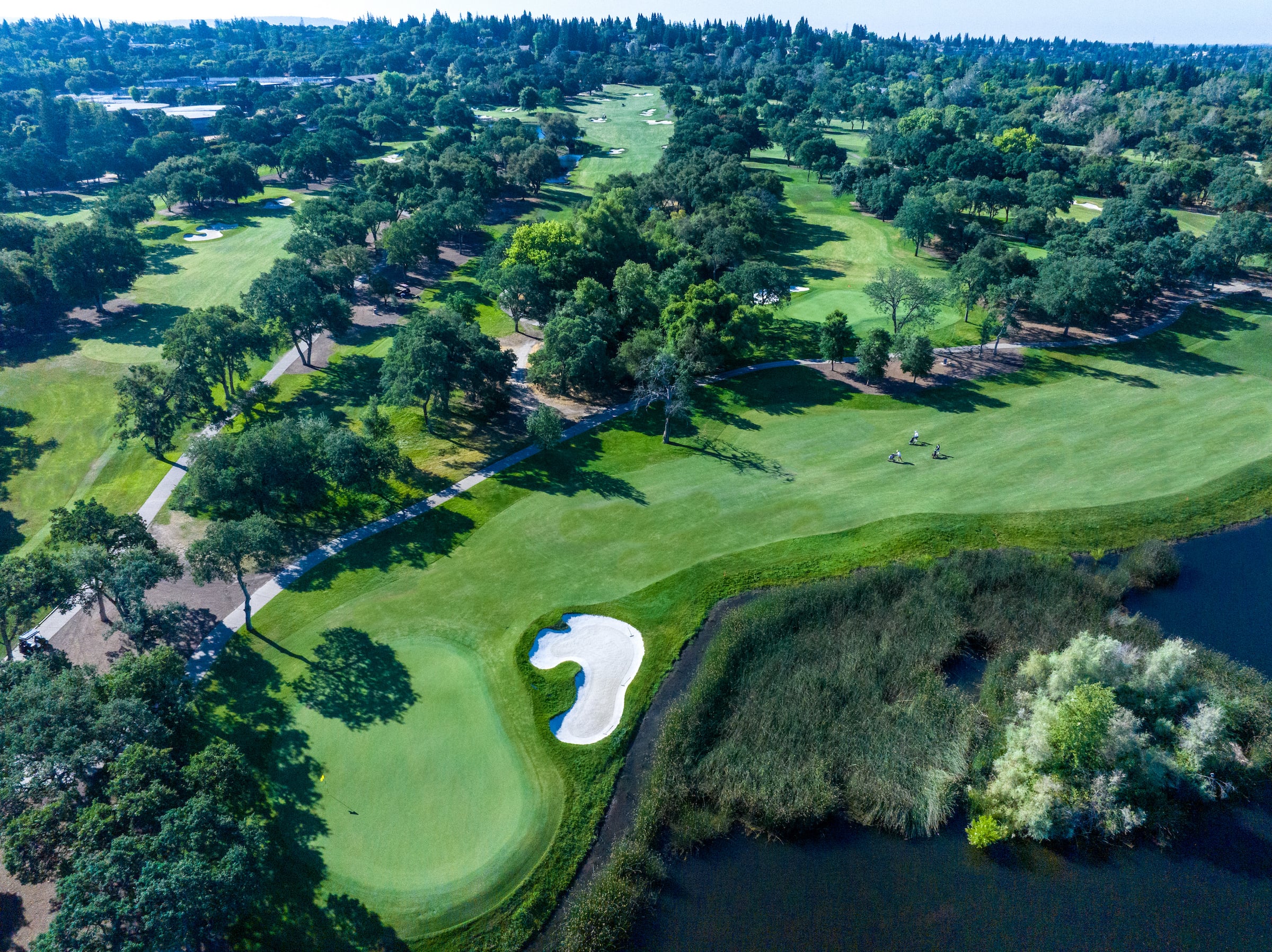 overhead view of a golf course