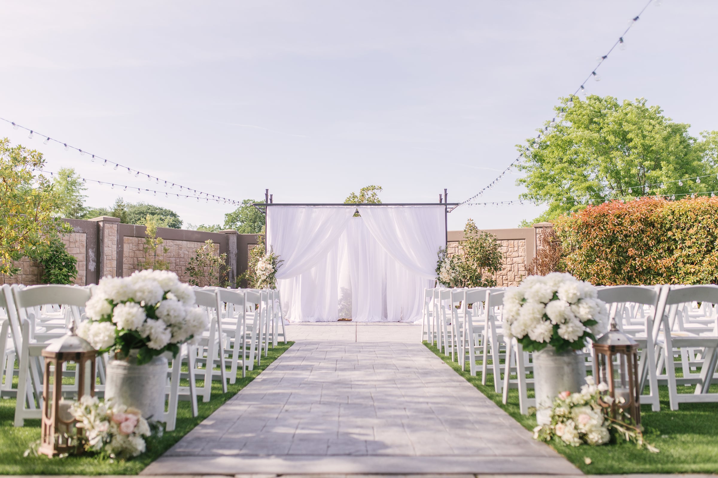 outdoor wedding ceremony set up