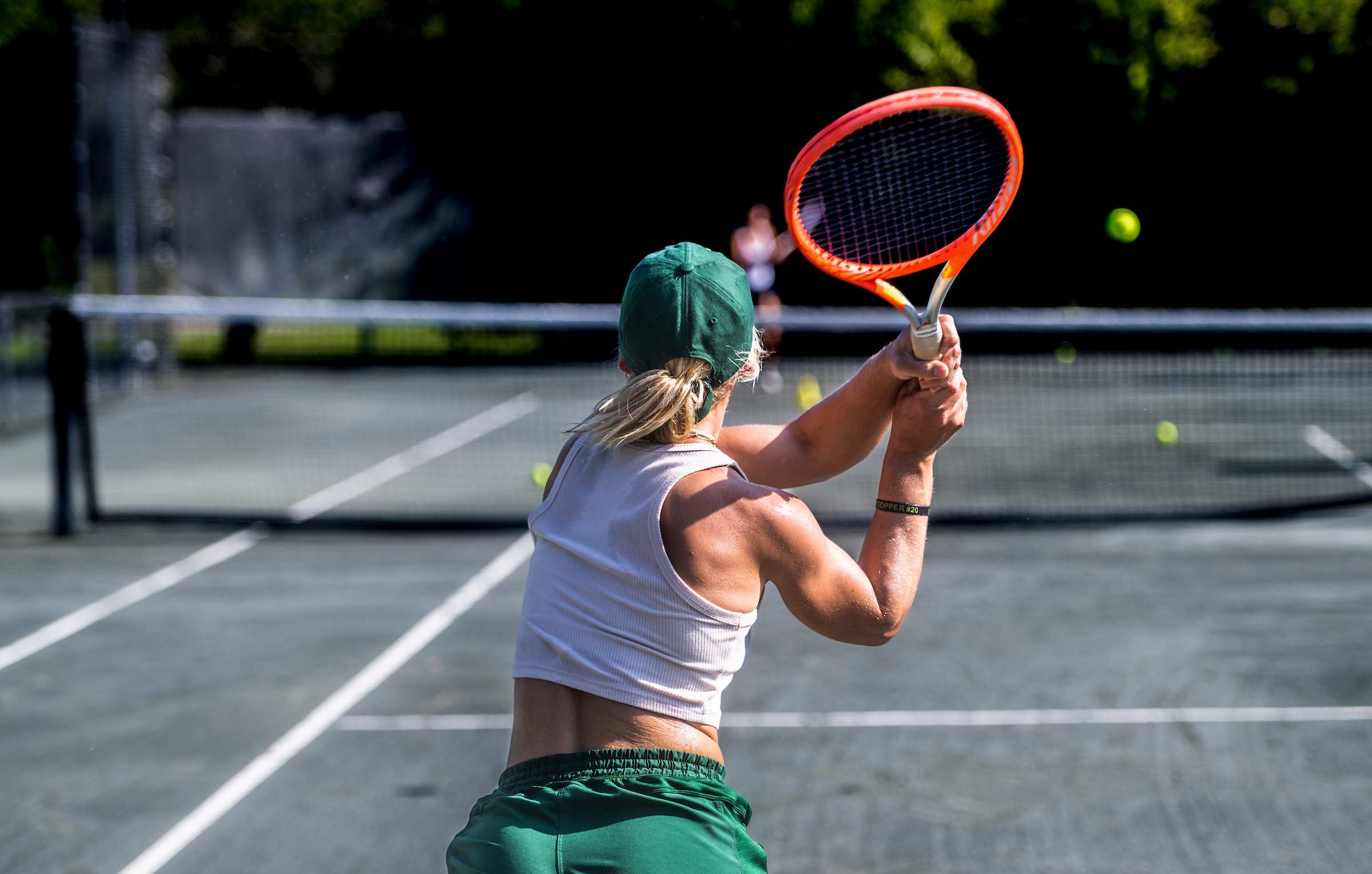 Woman playing tennis