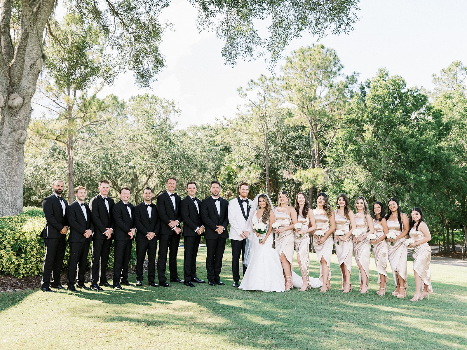 bride and groom wedding parties