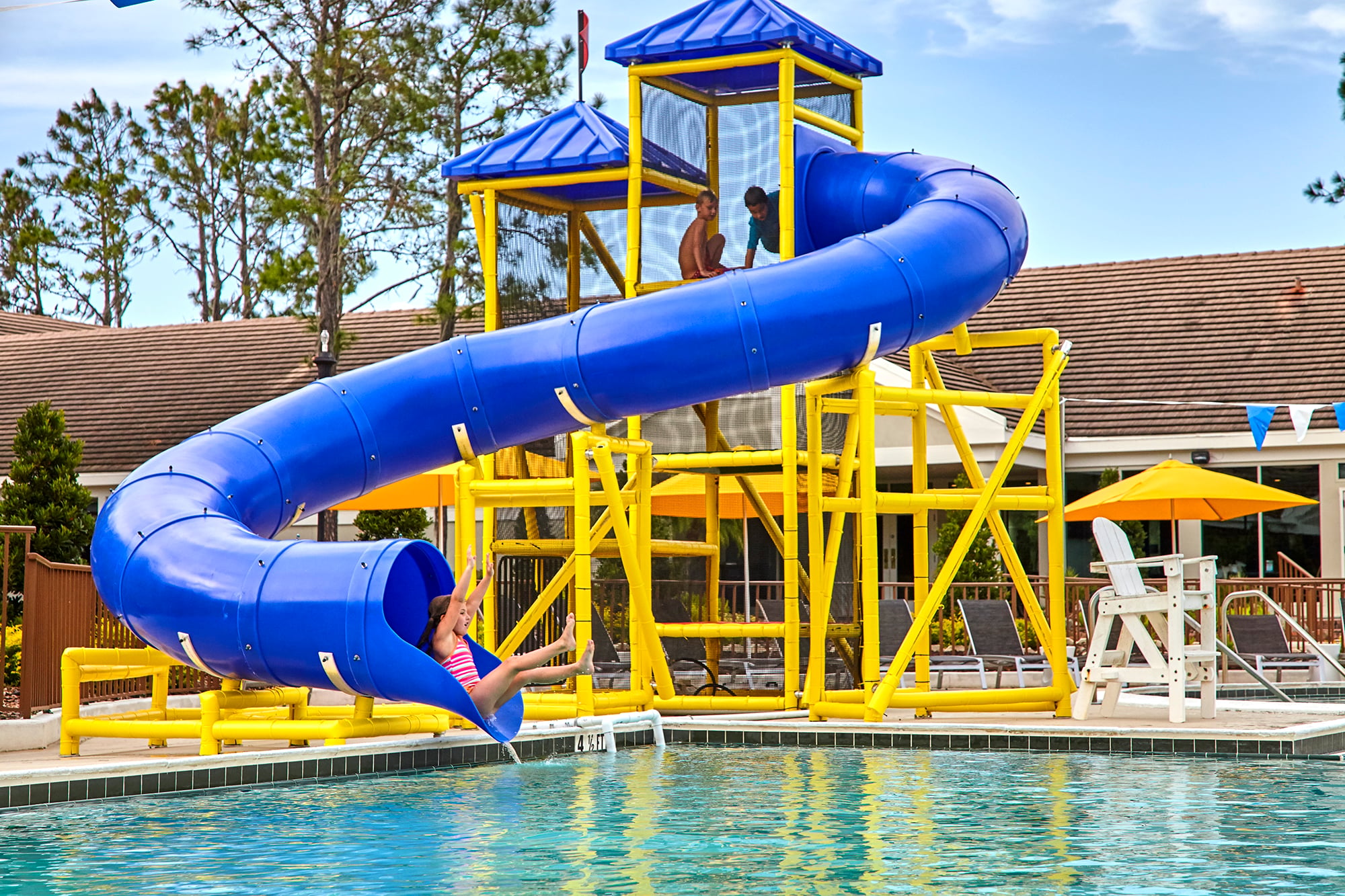 Pool with slide