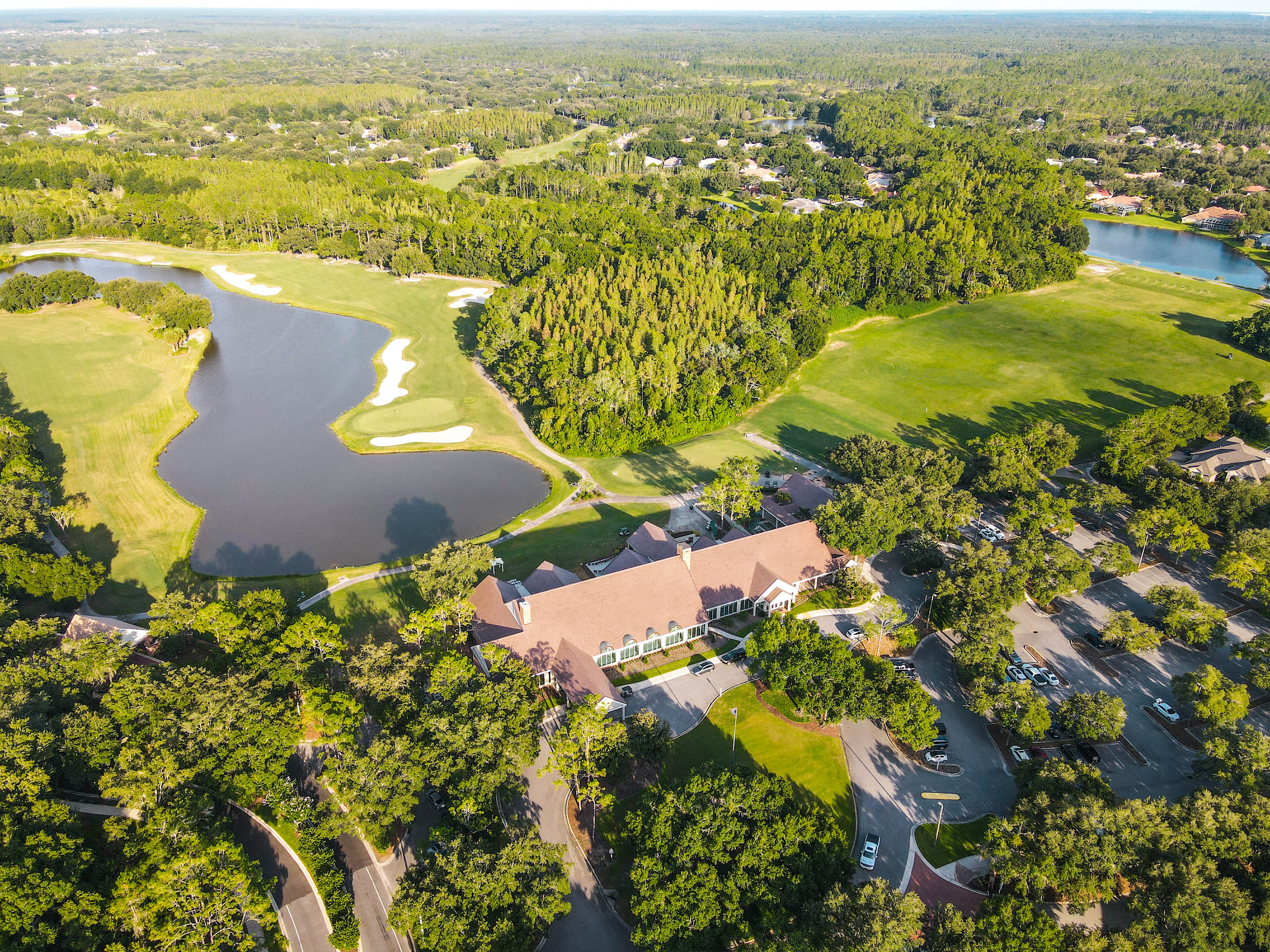 Aerial view of hunters green country club
