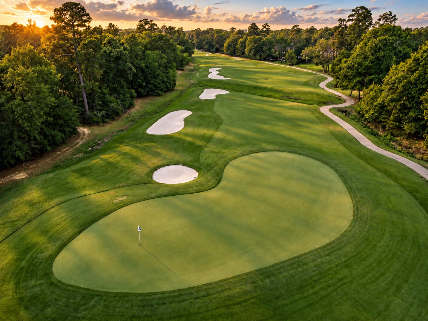 Aerial view of golf course