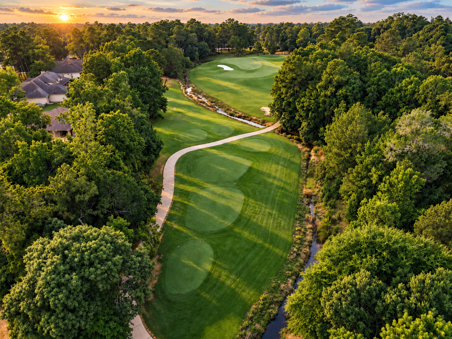 Aerial view of golf course