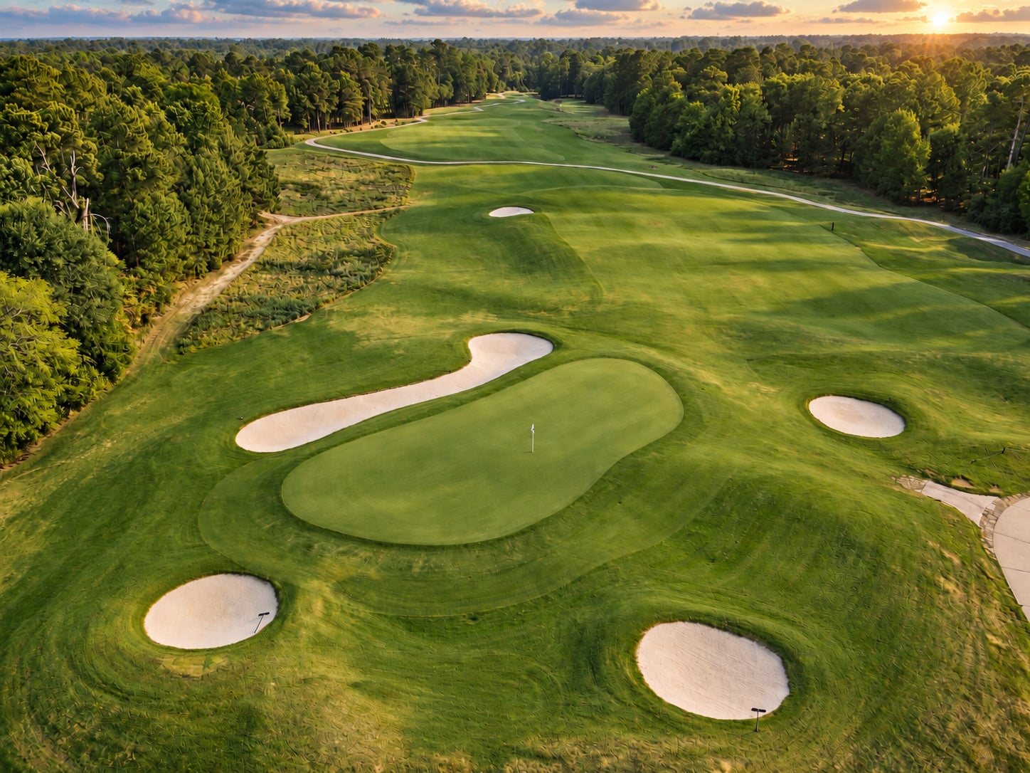 Aerial view of golf course