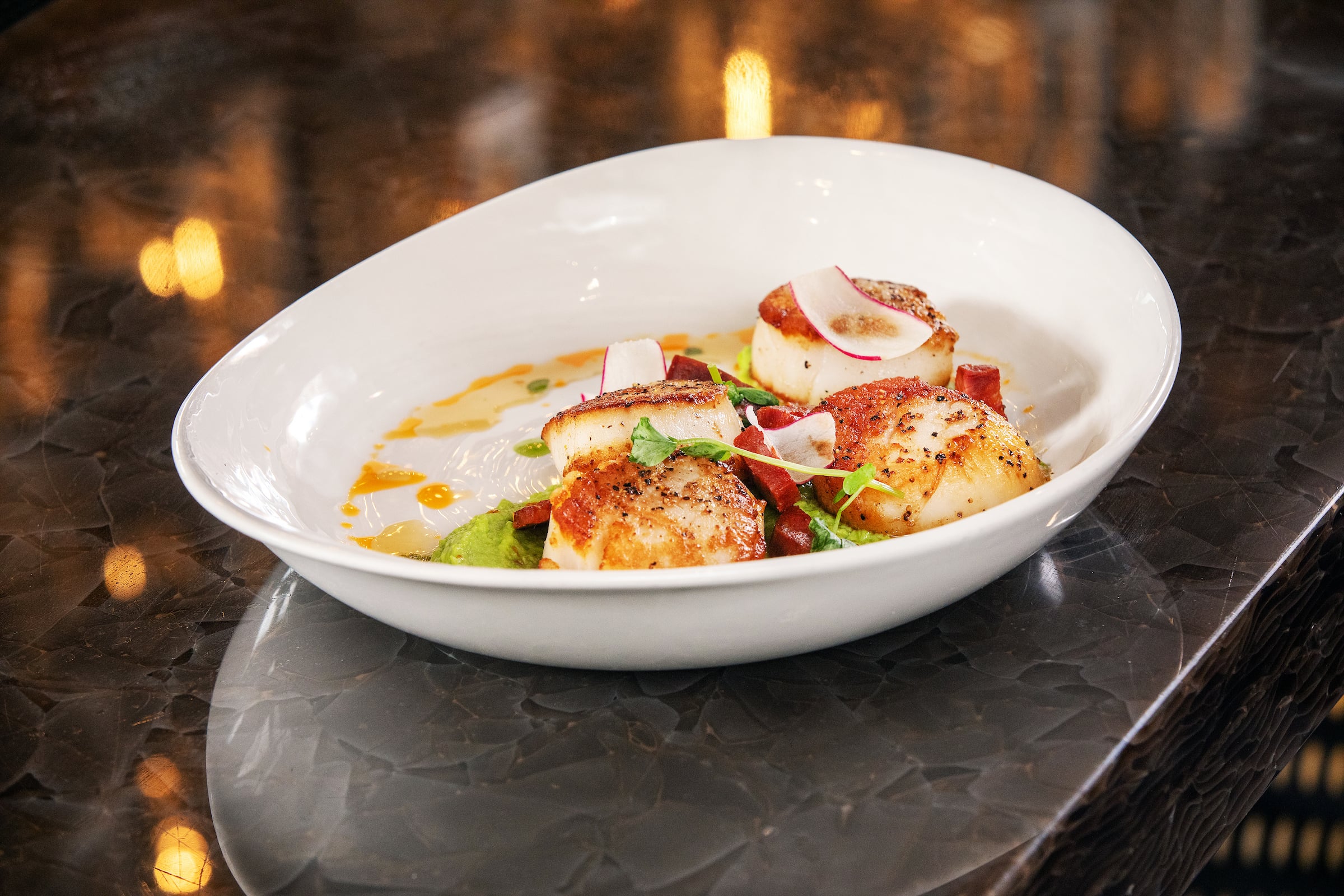 roasted scallops in a cream sauce