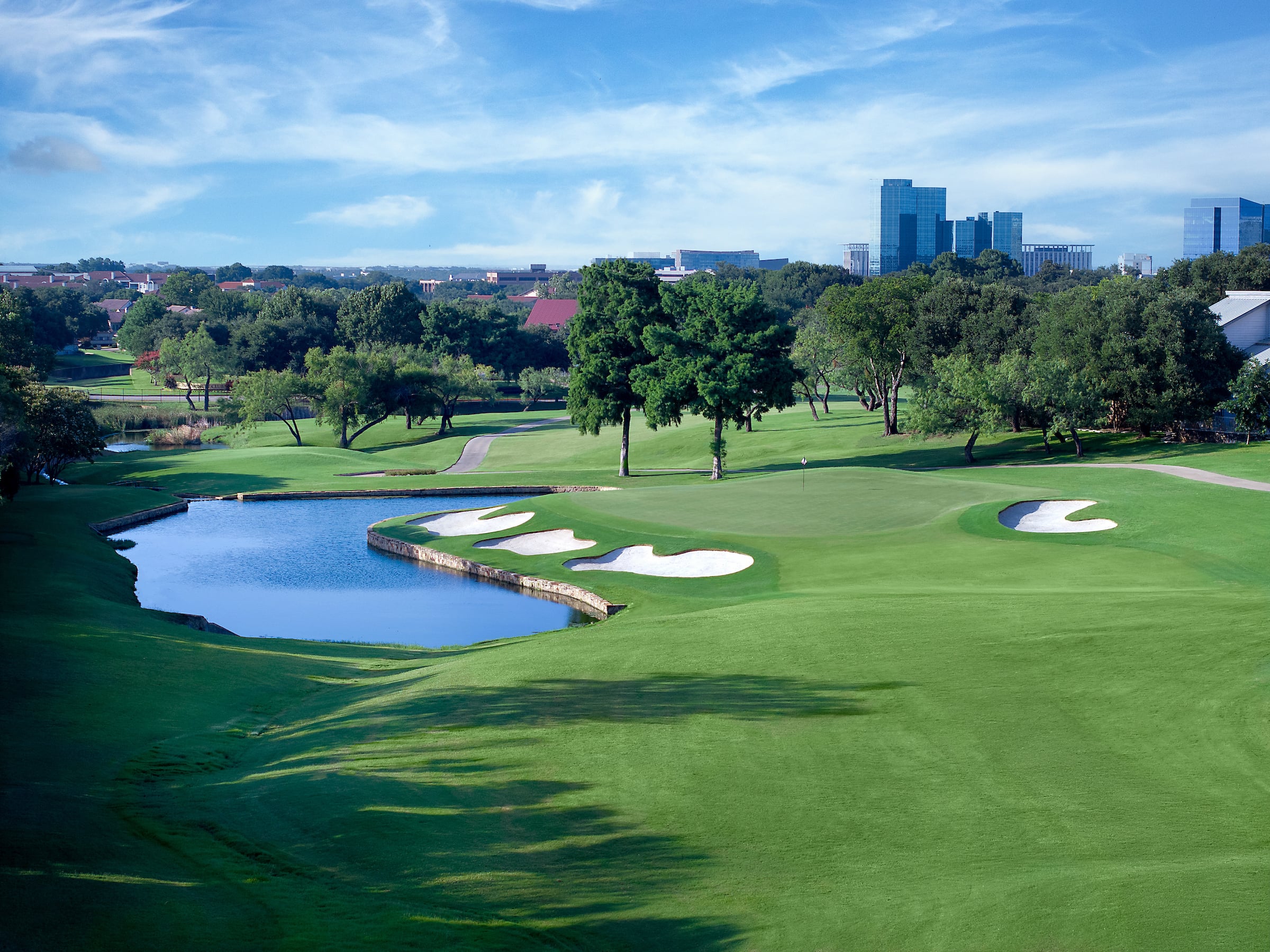 golf course view overlooking a city