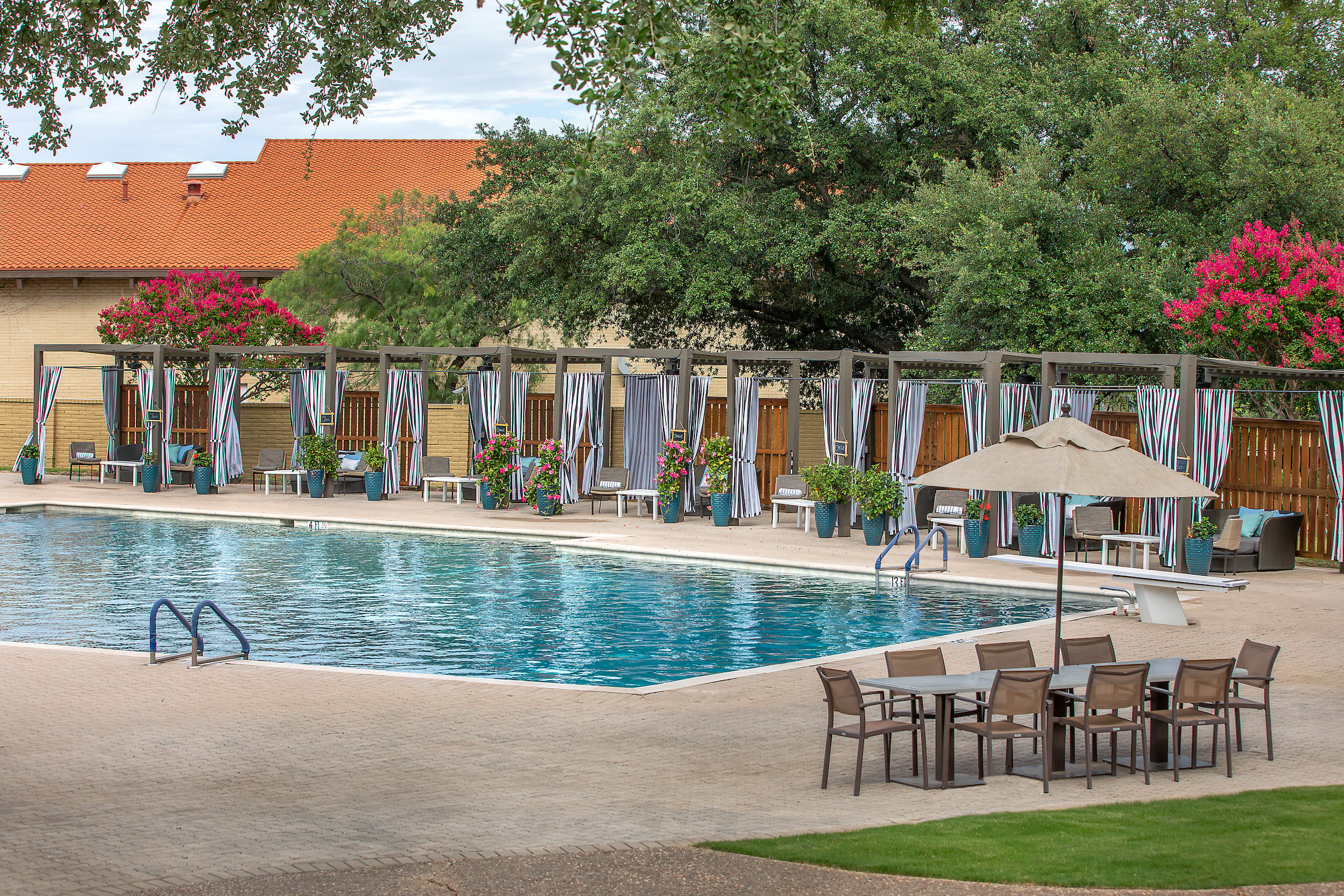 Cabanas at a pool
