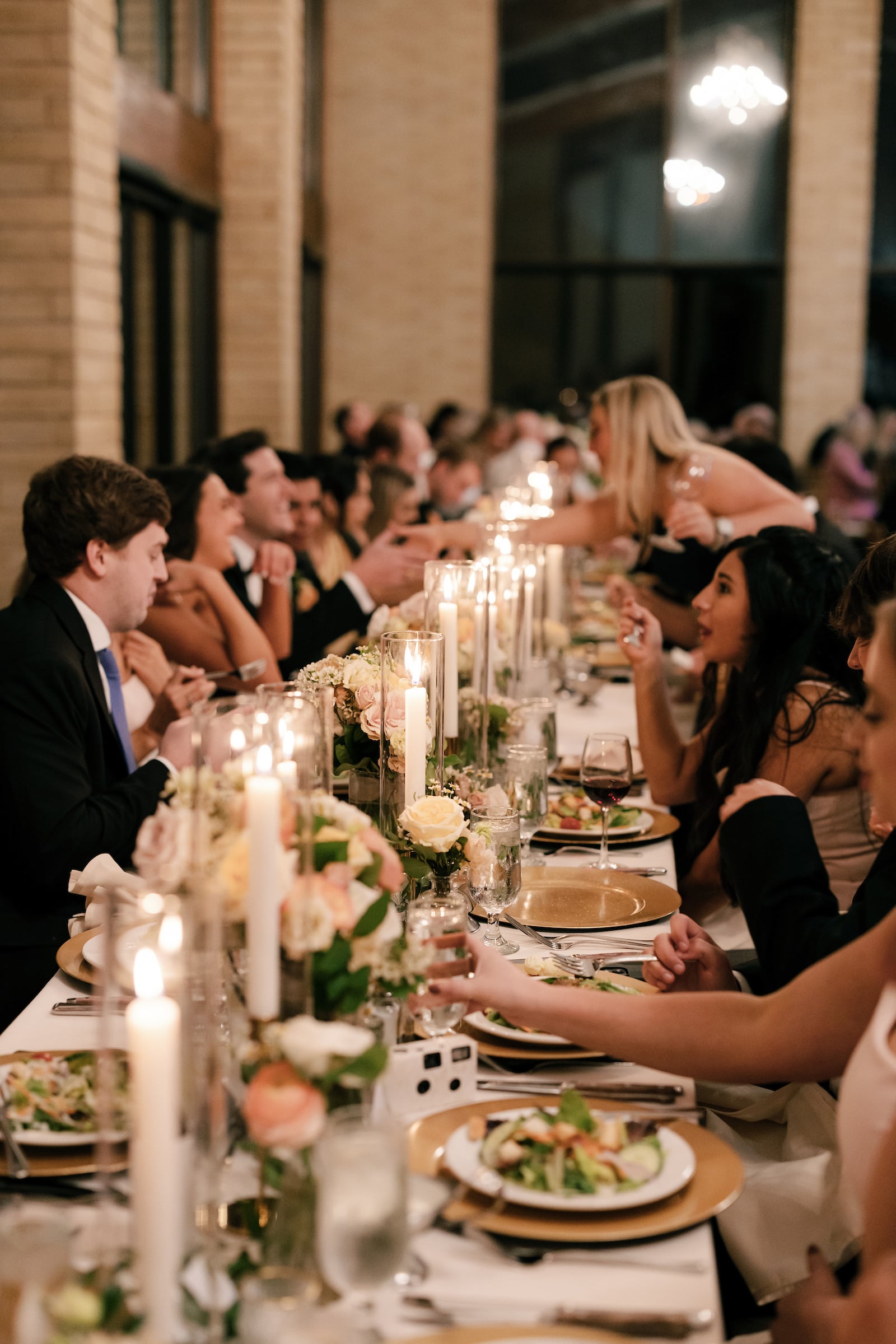 guest sitting together at a wedding
